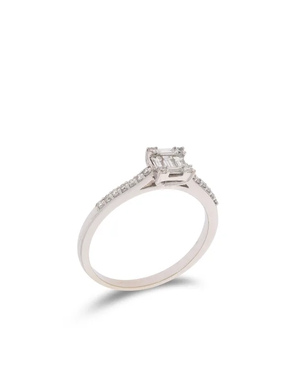 Damenring – Weissgold mit Diamanten 0.34ct