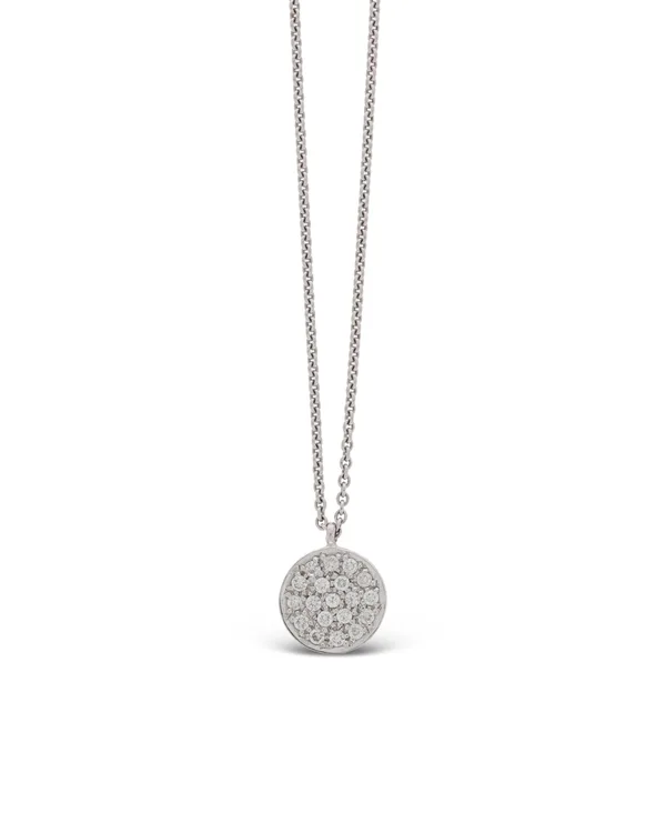 Halskette mit Anhänger - Weissgold mit Diamanten 0.18ct