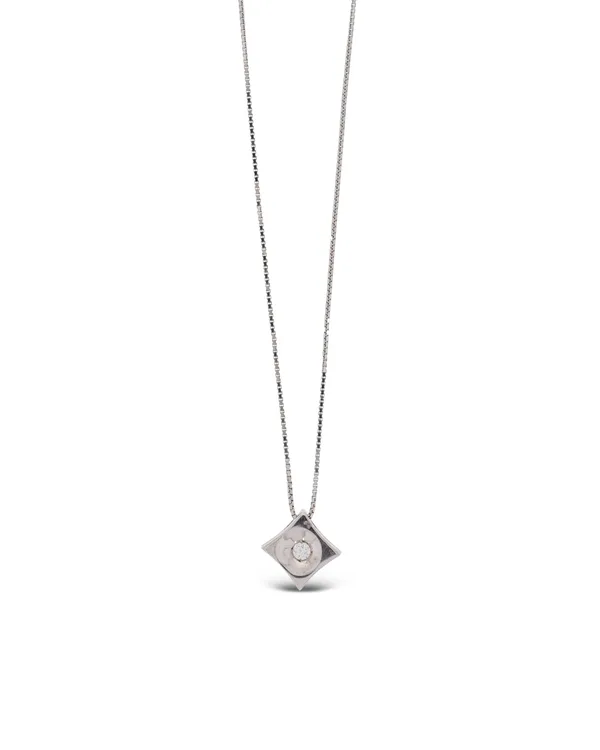 Halskette mit Anhänger - Weissgold mit Diamant 0.02ct