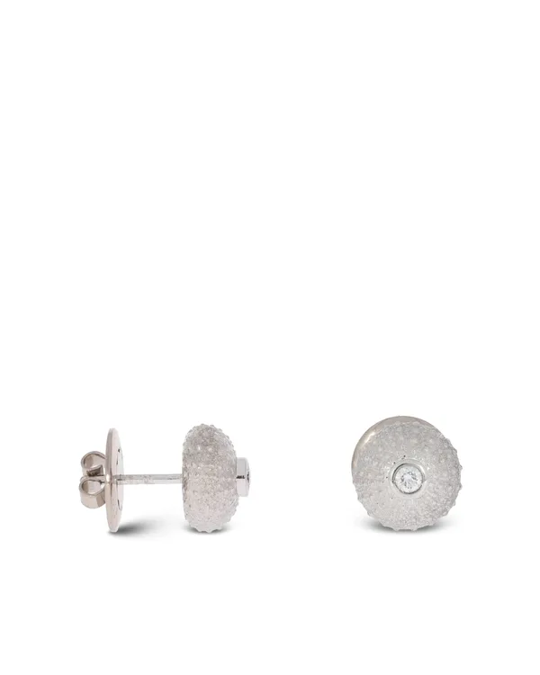Ohrstecker – "Seeigelschale" Weissgold mit Diamanten 0.20ct