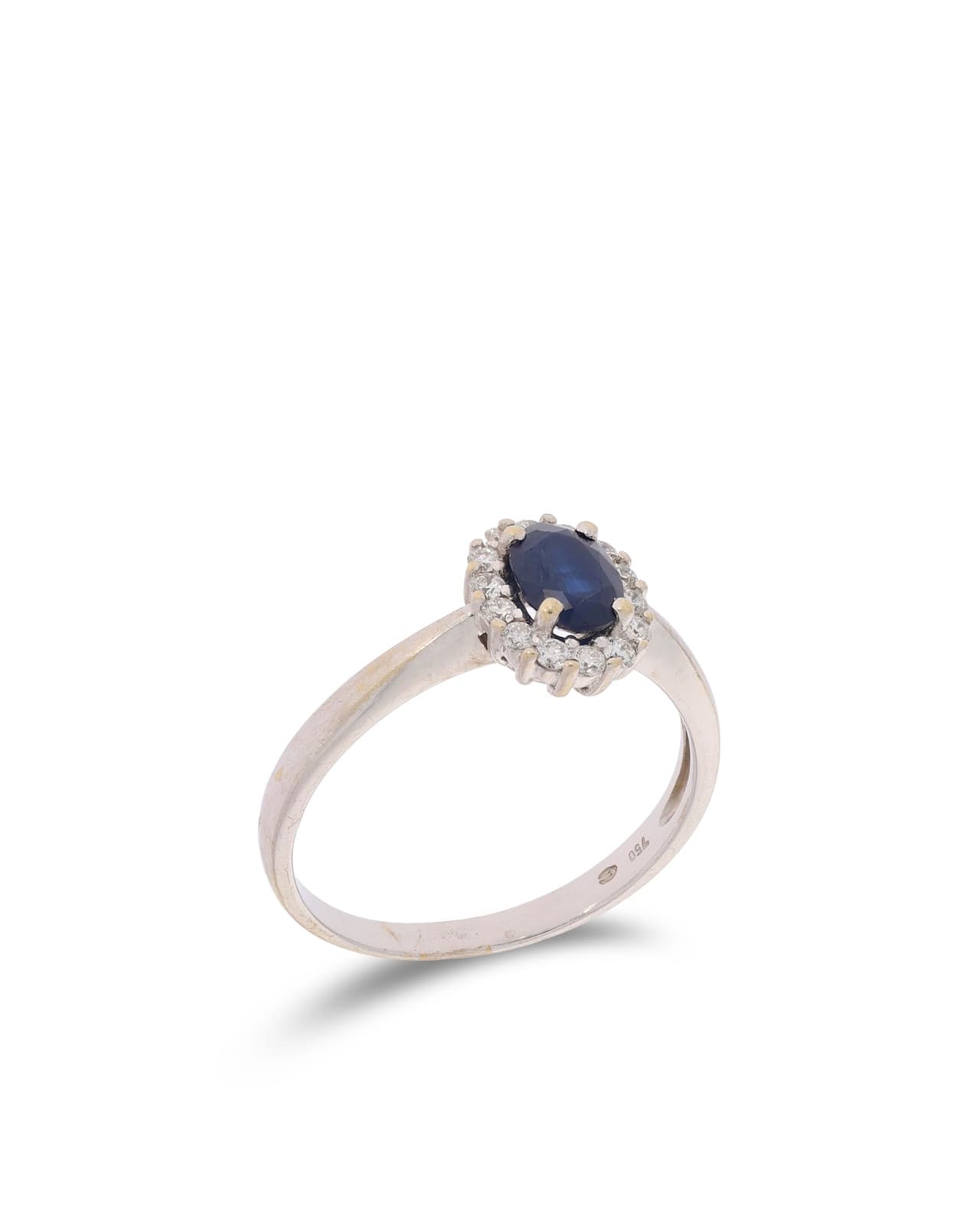 Damenring – CHRIST Weissgold mit Saphir und Diamanten 0.14ct