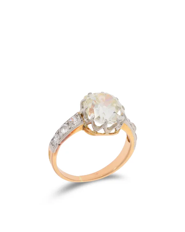 Art-Déco Ring - Gelbgold mit ca. 3.80ct (um 1900)