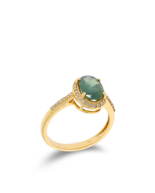 Cocktailring - Gelbgold mit Turmalin und Diamanten 0.15ct
