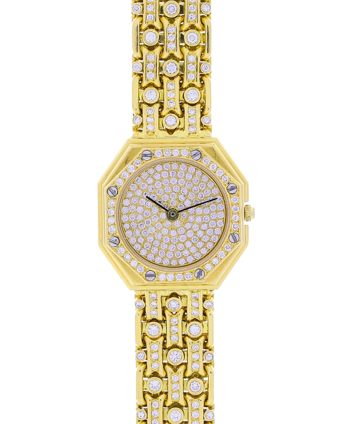 Damenuhr – Gelbgold mit Diamanten