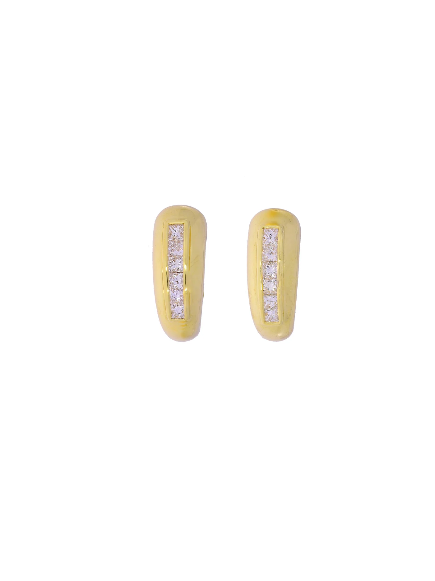 Halbcreolen – Gelbgold mit Diamanten