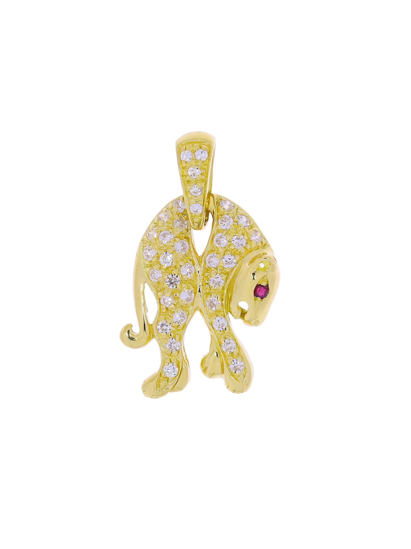 Anhänger – Gelbgold mit Rubin und Zirkonias