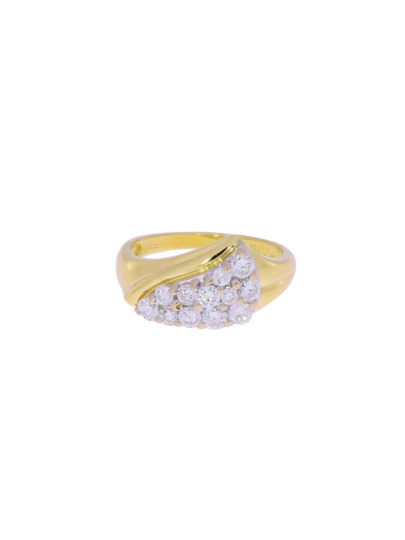 Damenring – KURZ Gelbgold mit Diamanten
