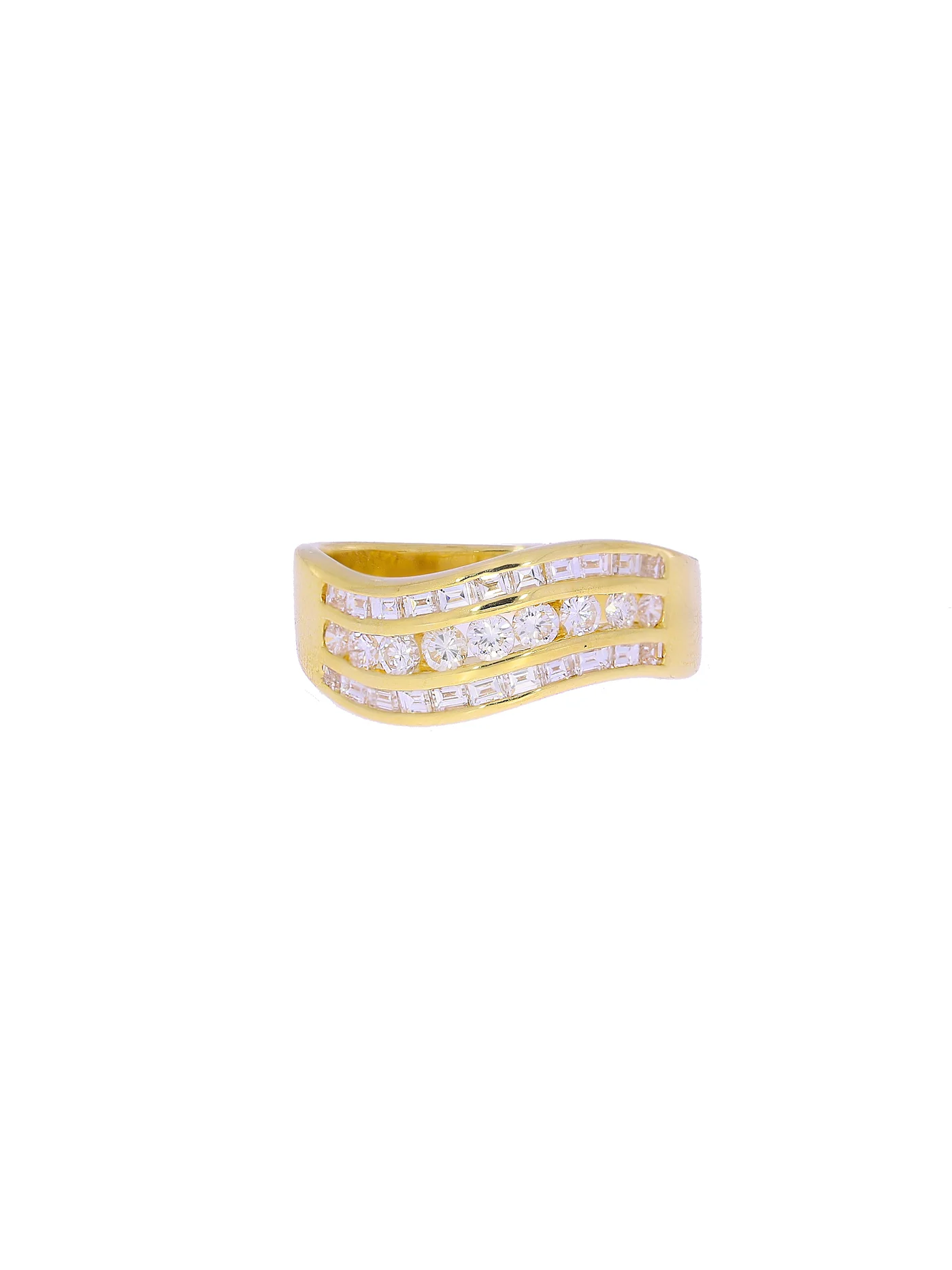 Damenring – Gelbgold mit Diamanten