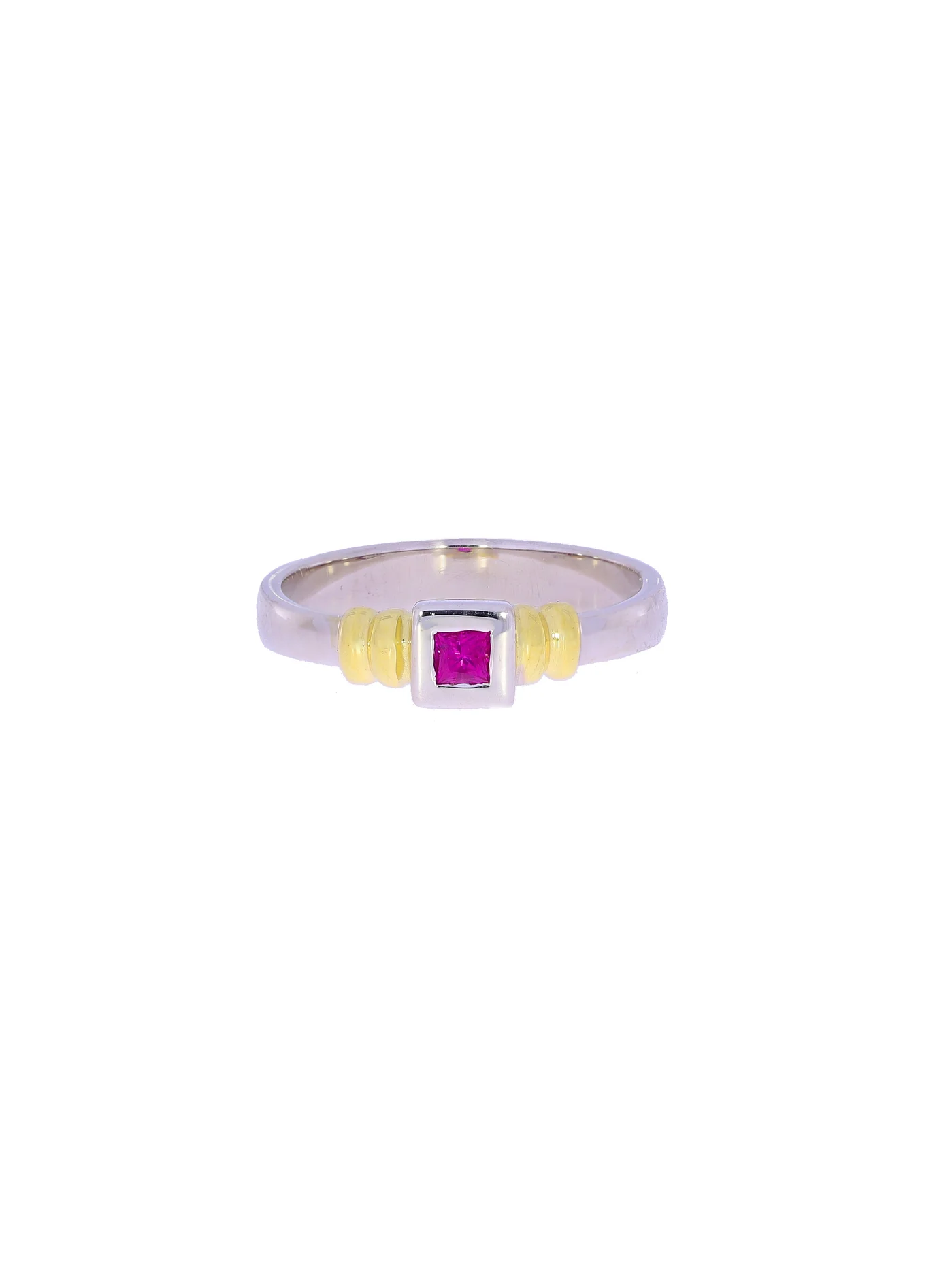 Damenring – Bicolor mit Rubin