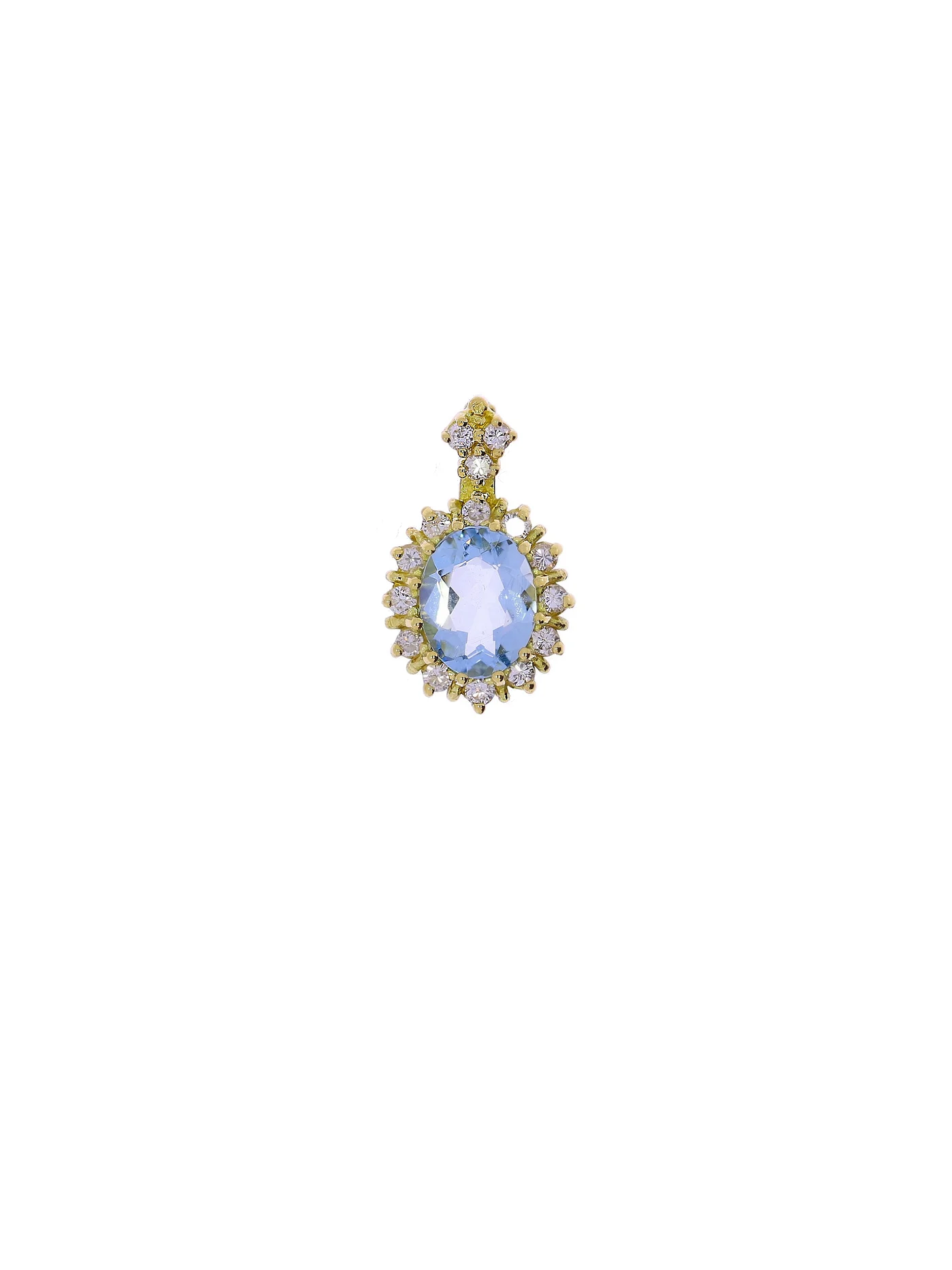 Pendant – KURZ yellow gold with aquamarine and diamonds