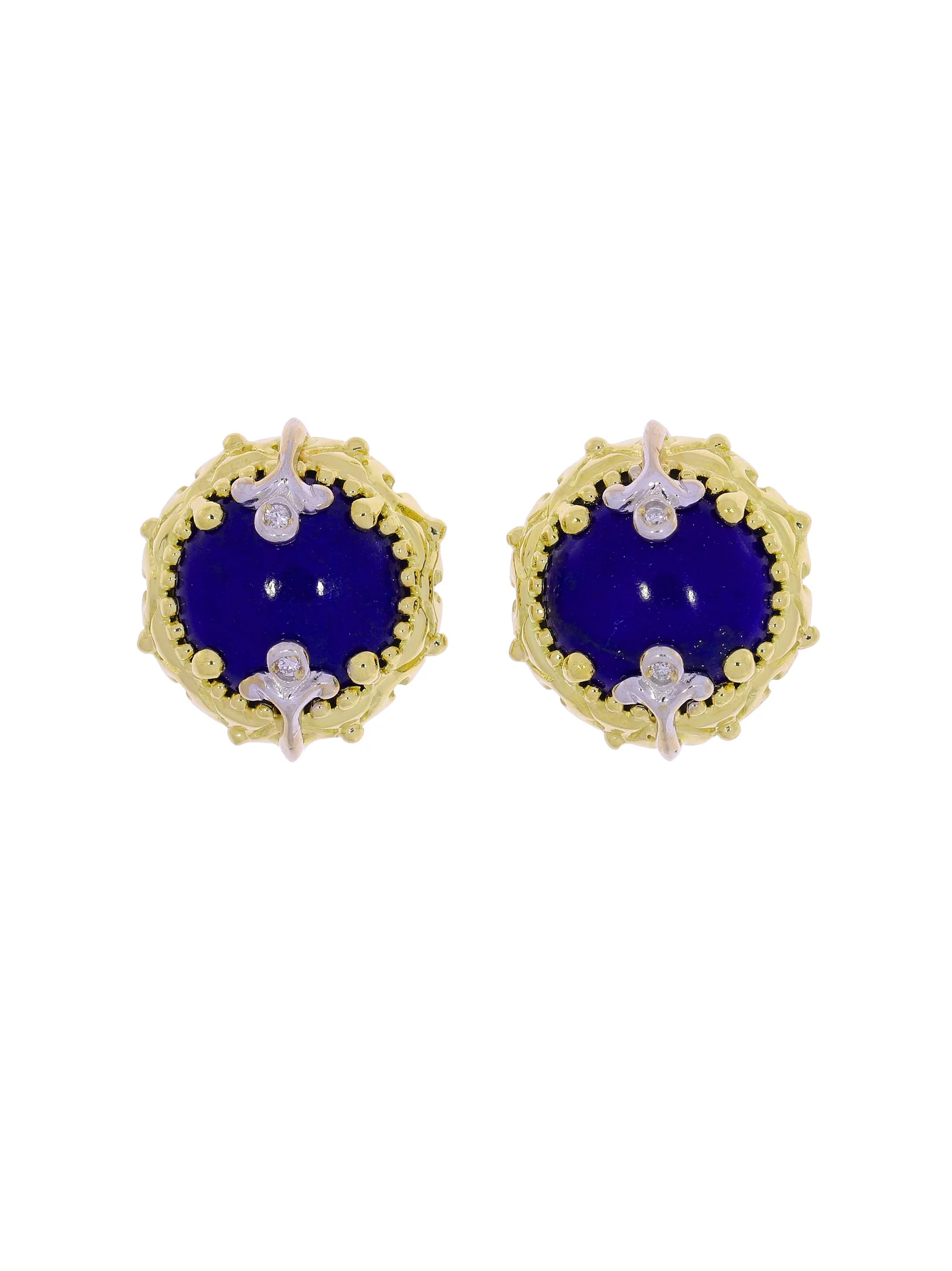 Ohrstecker – Bicolor mit Lapislazuli und Diamanten