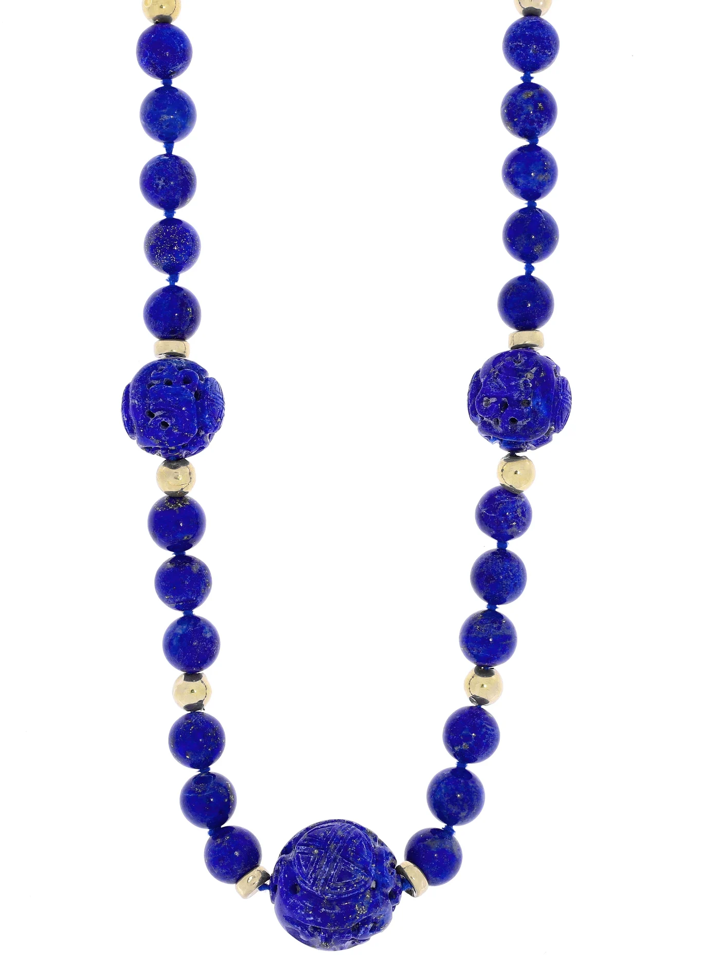 Halskette – Lapislazuli mit Gelbgold