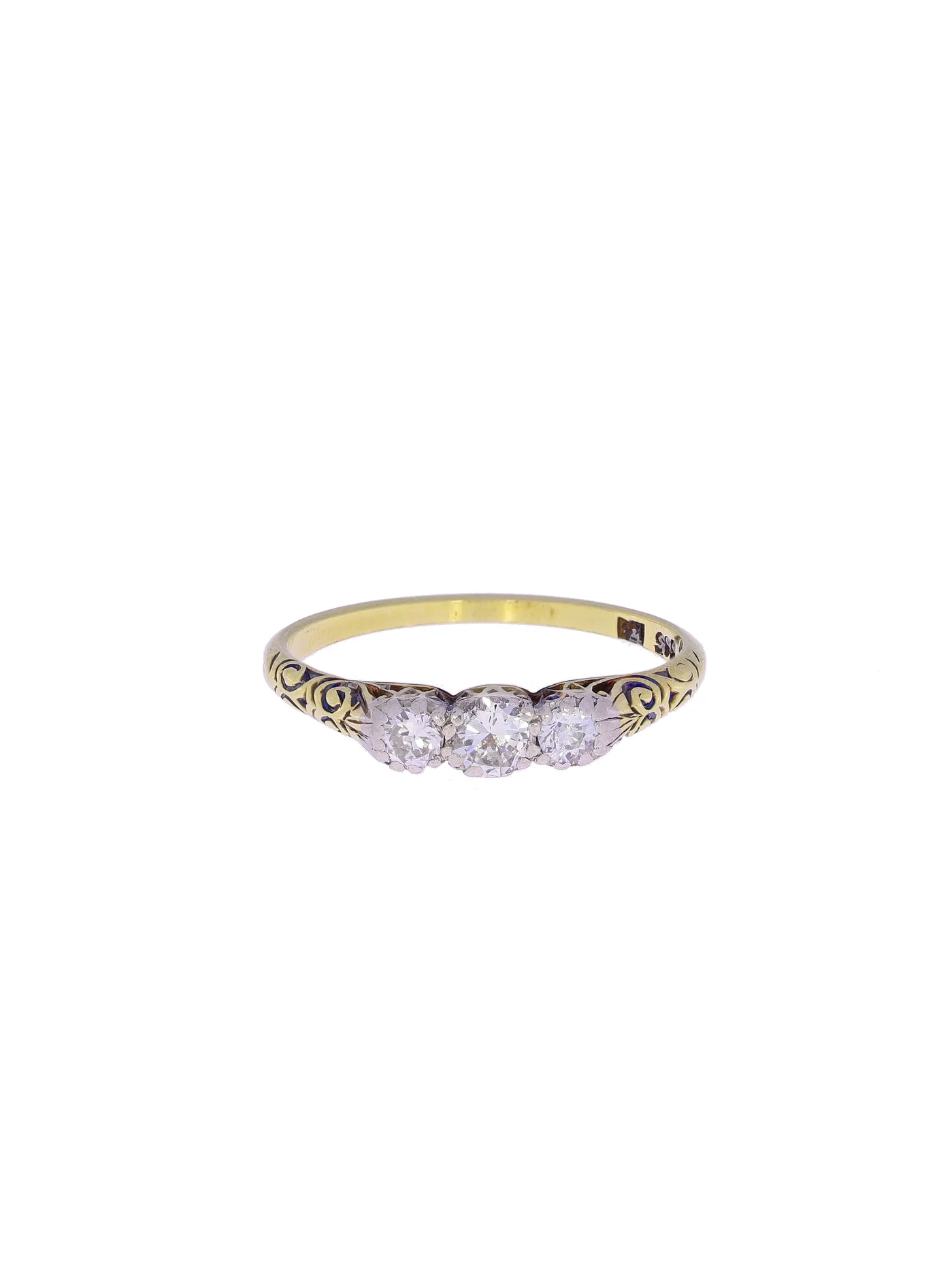 Damenring – Gelbgold mit Diamanten