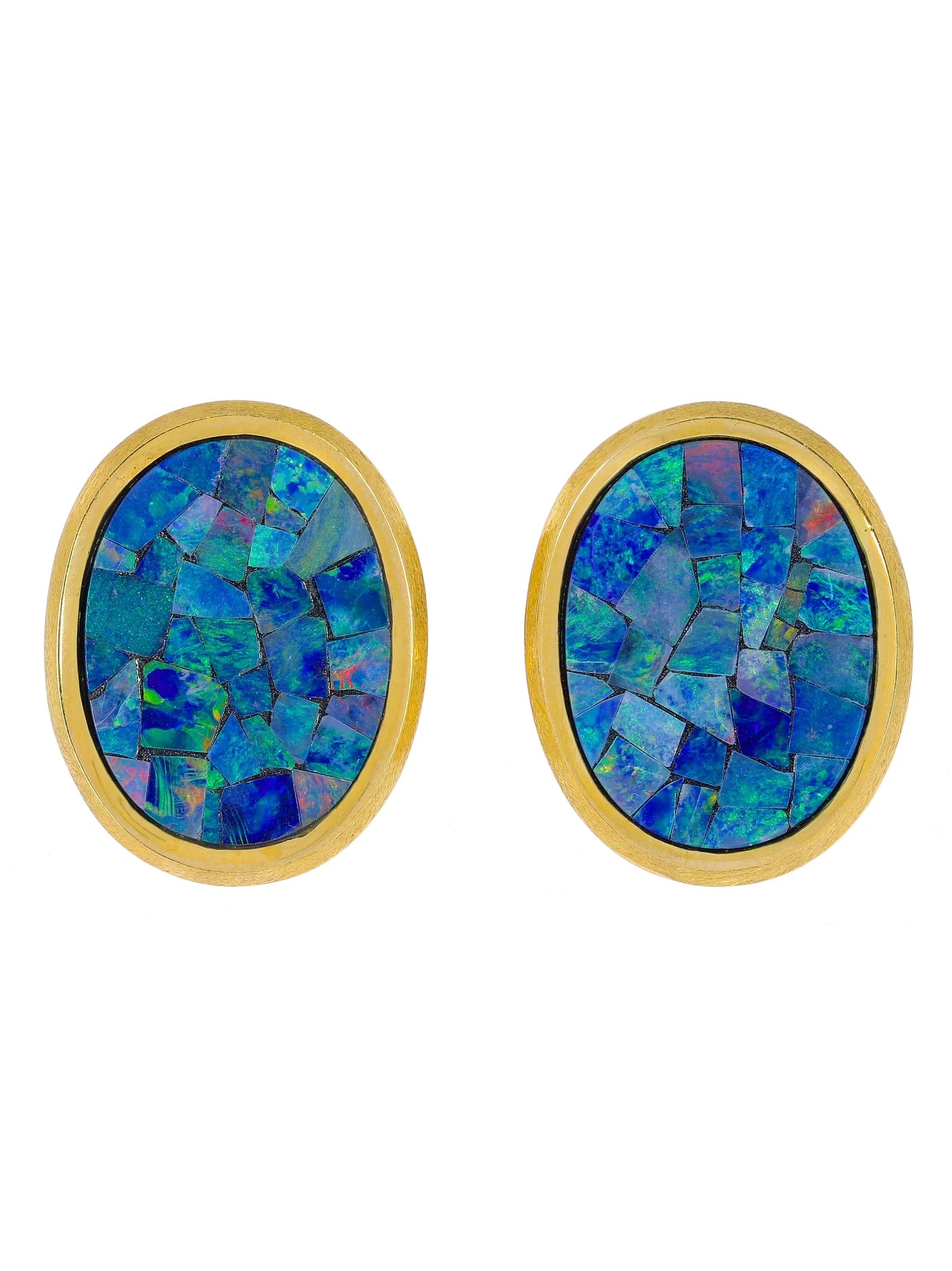 Ohrclips – Gelbgold mit Opal