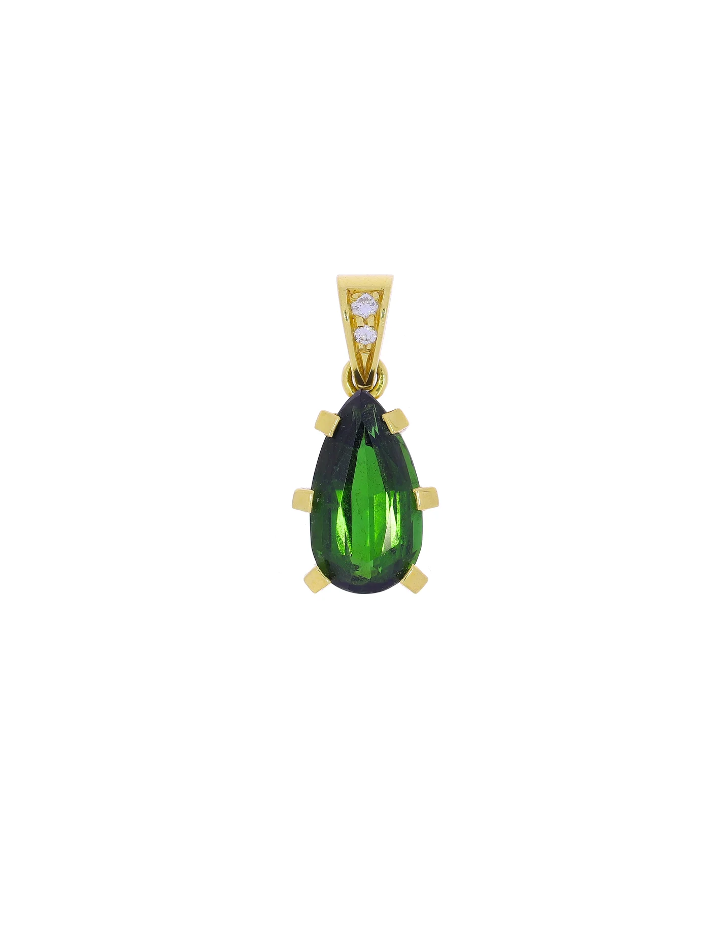 Anhänger – Gelbgold mit Turmalin und Diamanten