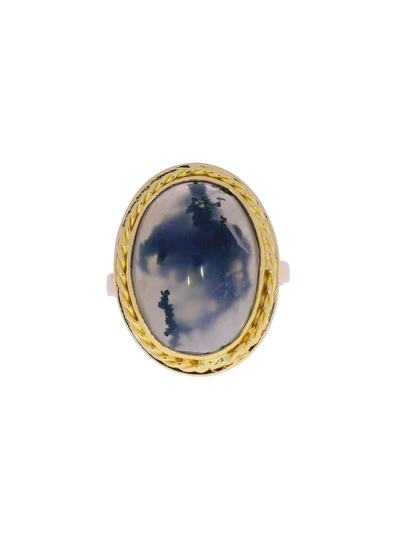 Damenring – Gelbgold mit Dendritenchalcedon