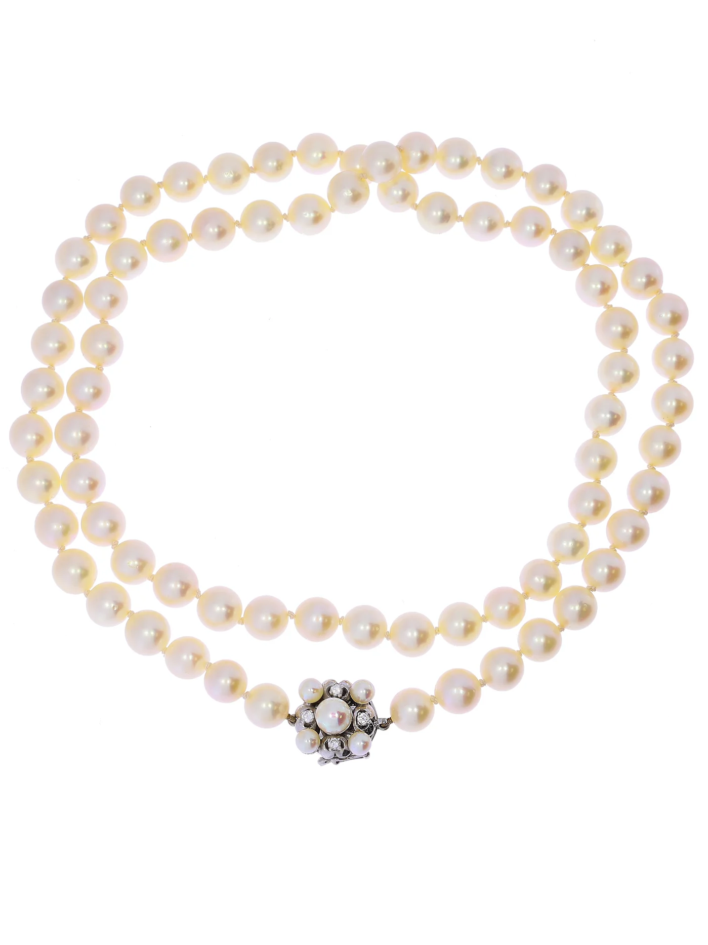 Collier – Perlen mit Weissgold und Diamanten