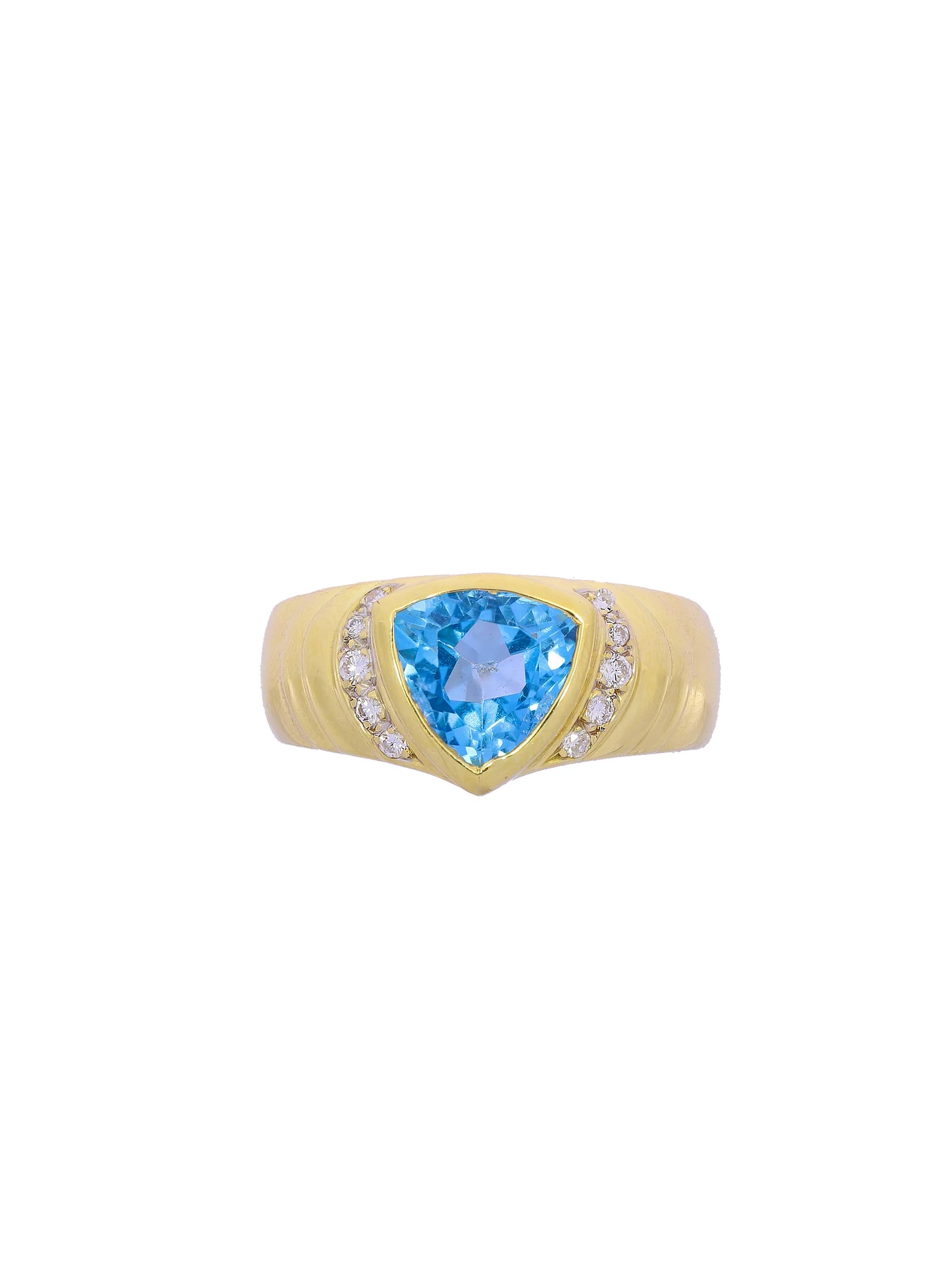 Damenring – Gelbgold mit Topas und Diamanten