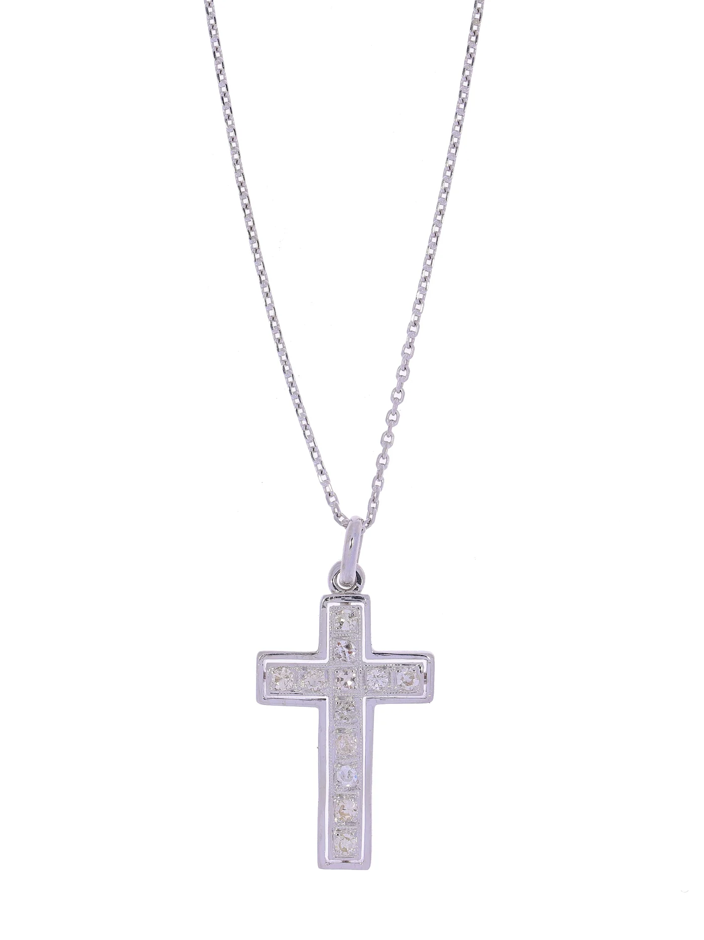 Halskette mit Anhänger – Weissgold mit Diamanten