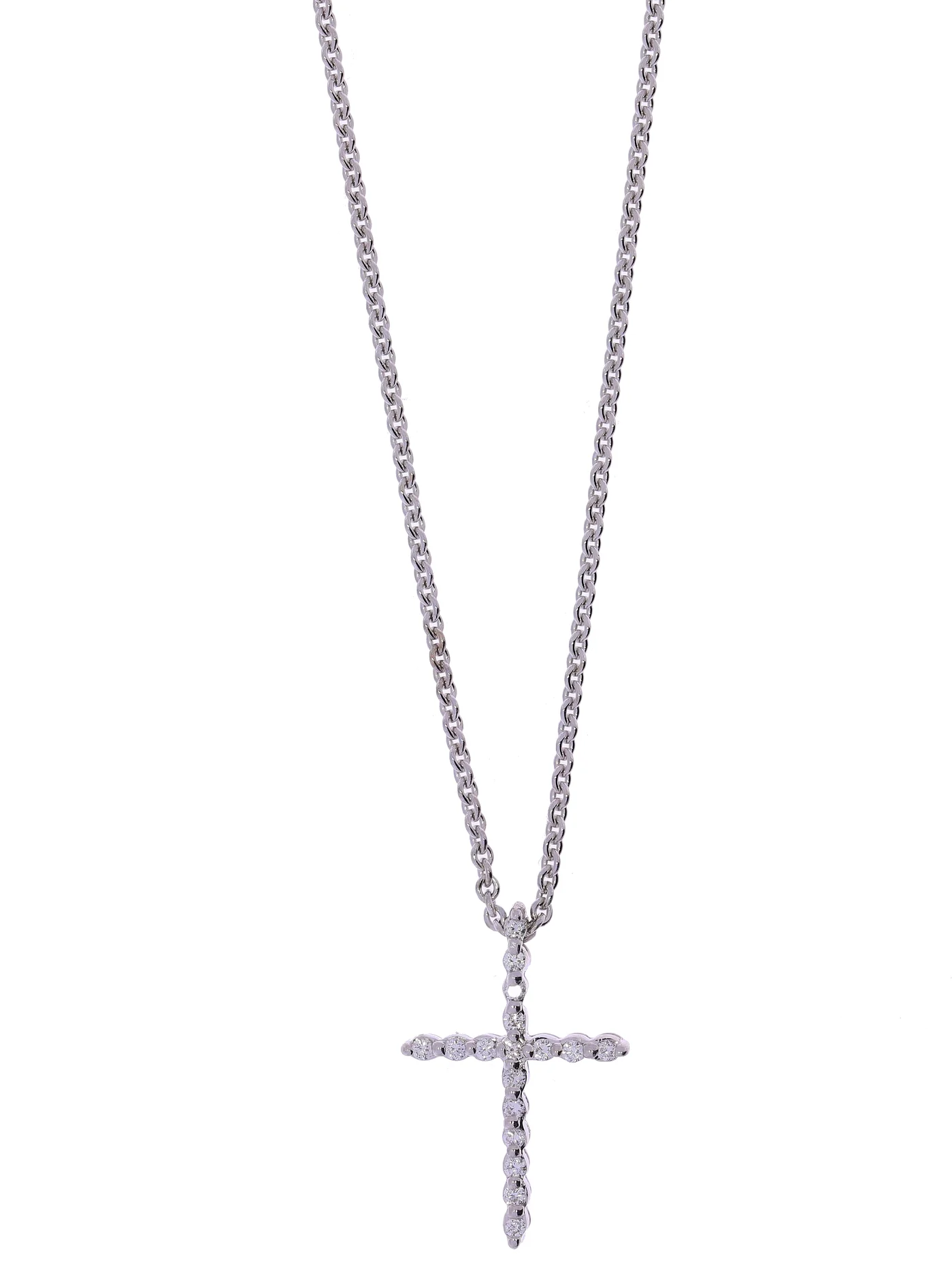 Halskette mit Anhänger – Weissgold mit Diamanten