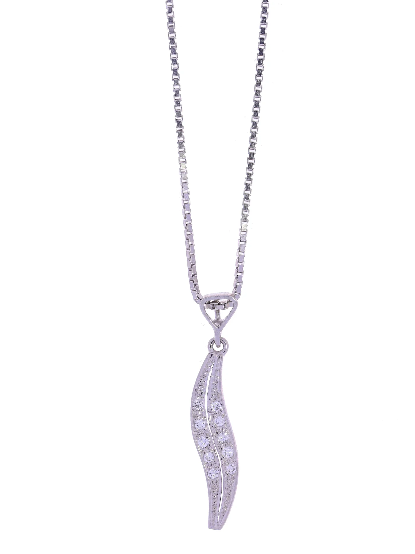 Halskette mit Anhänger – Weissgold mit Diamanten