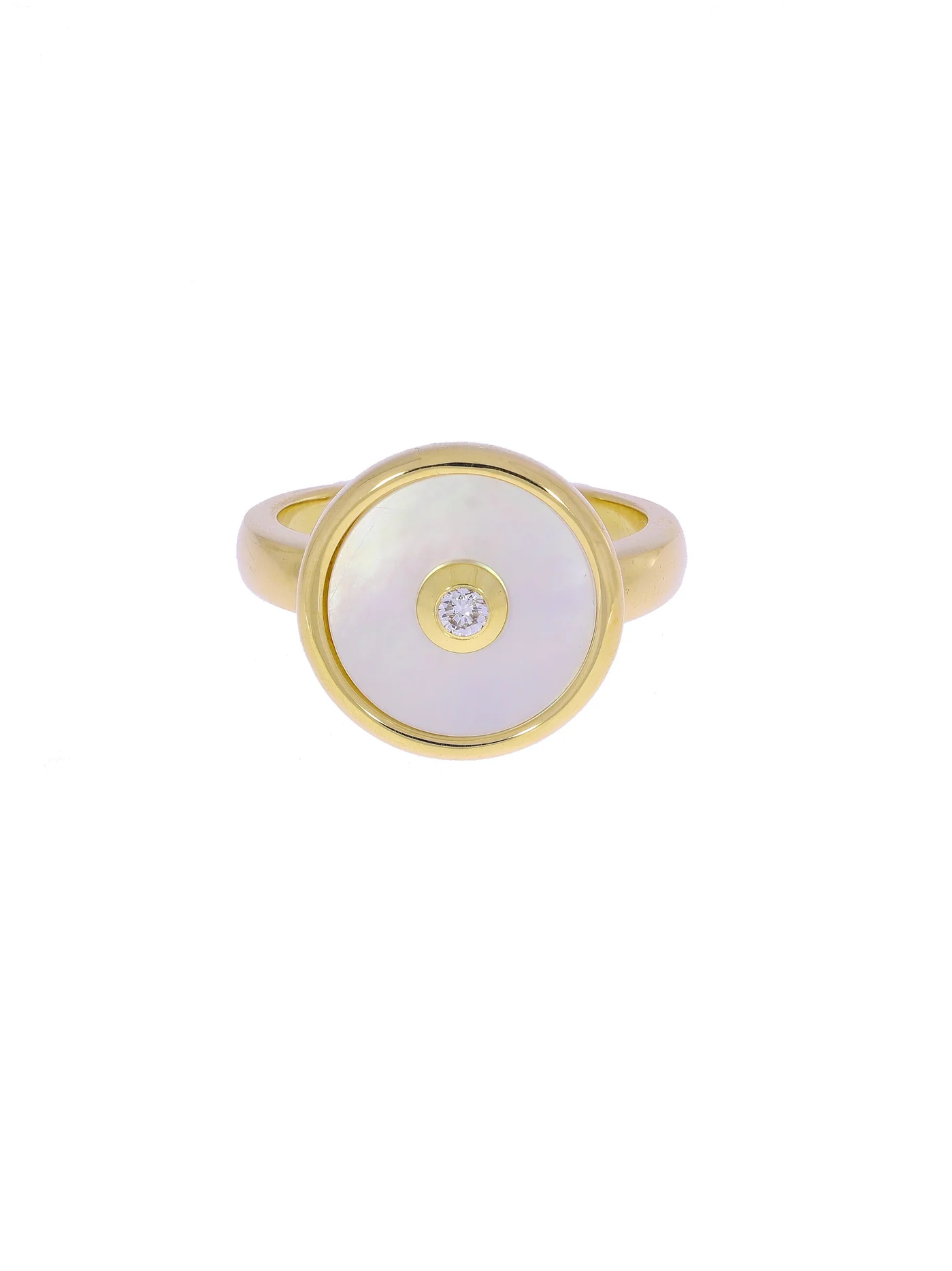 Damenring – BREUNING Gelbgold mit Perlmutt und Diamant