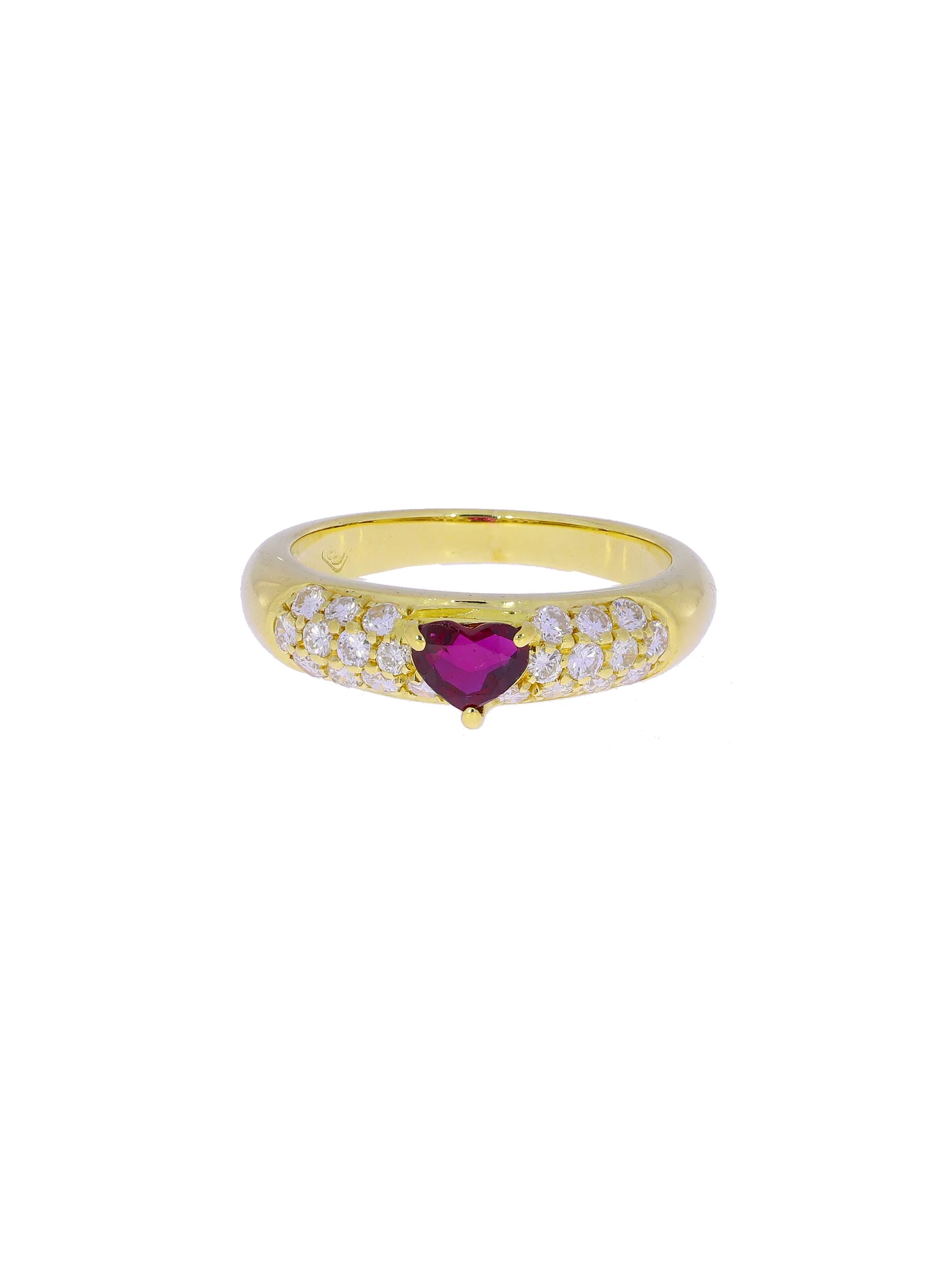 Damenring – Gelbgold mit Rubin und Diamanten