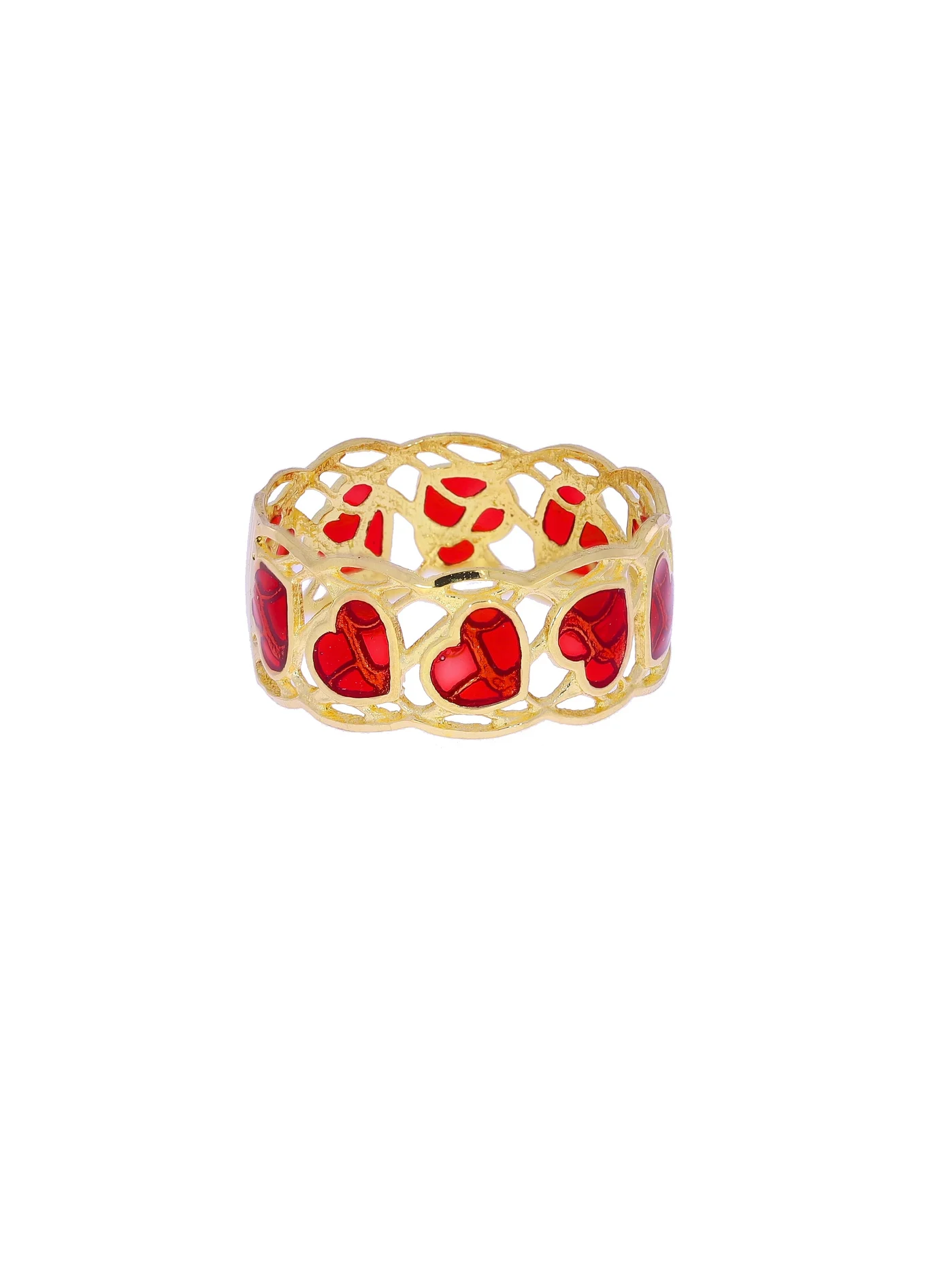 Damenring – Gelbgold mit Emaille