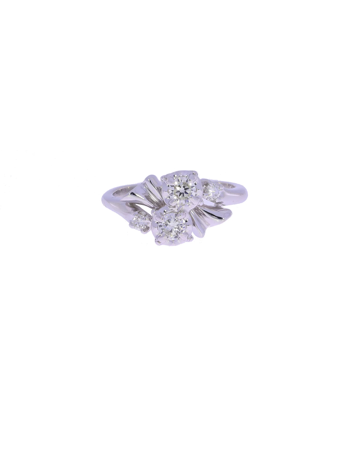 Damenring – Weissgold mit Diamanten