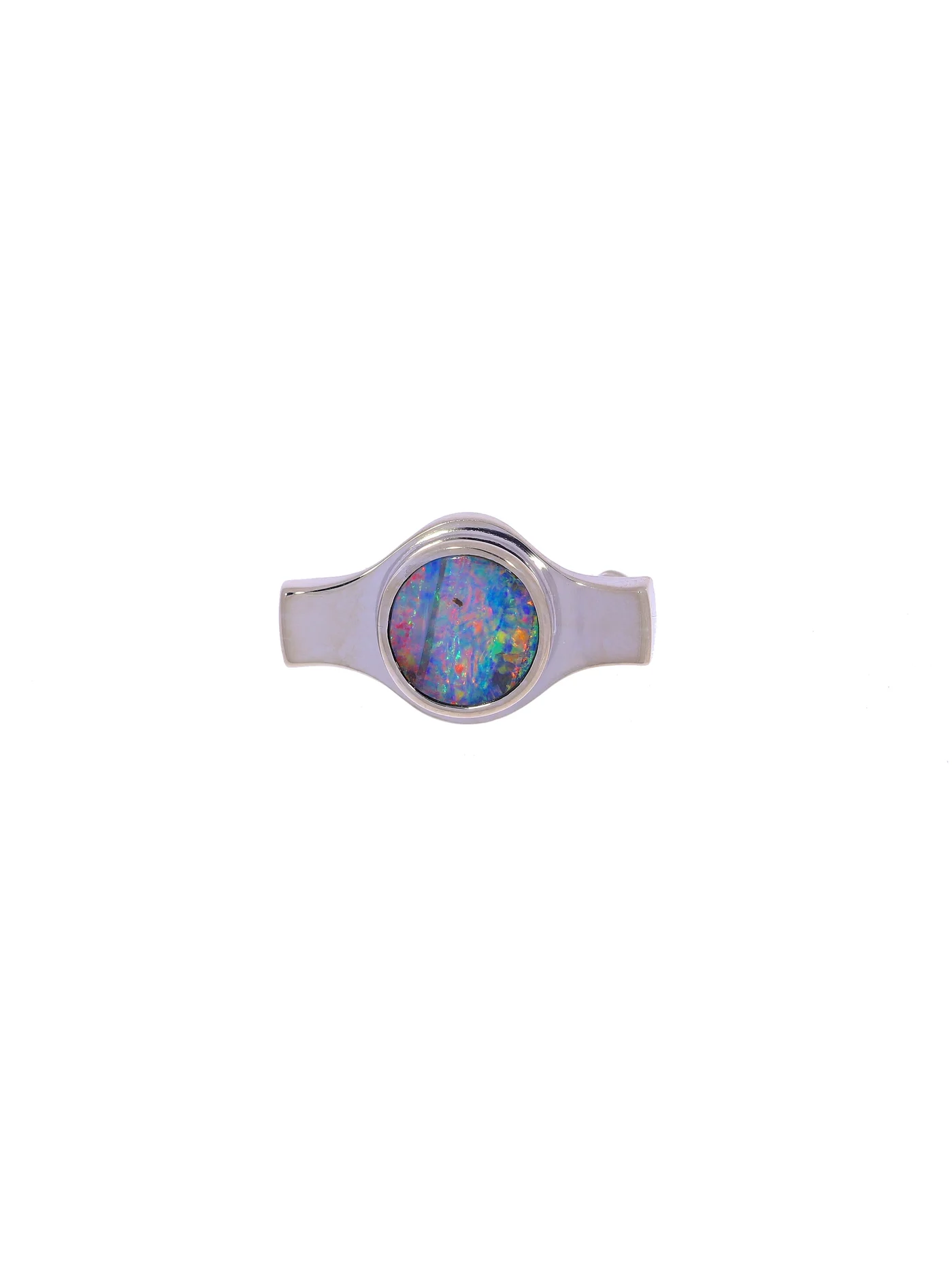 Chain clip – white gold with opal
