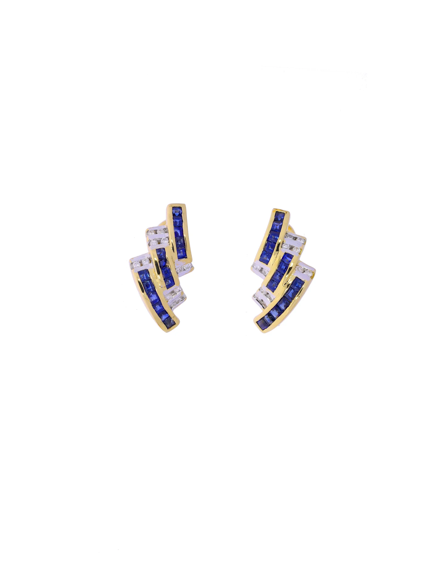 Ohrstecker – Bicolor mit Saphiren und Diamanten