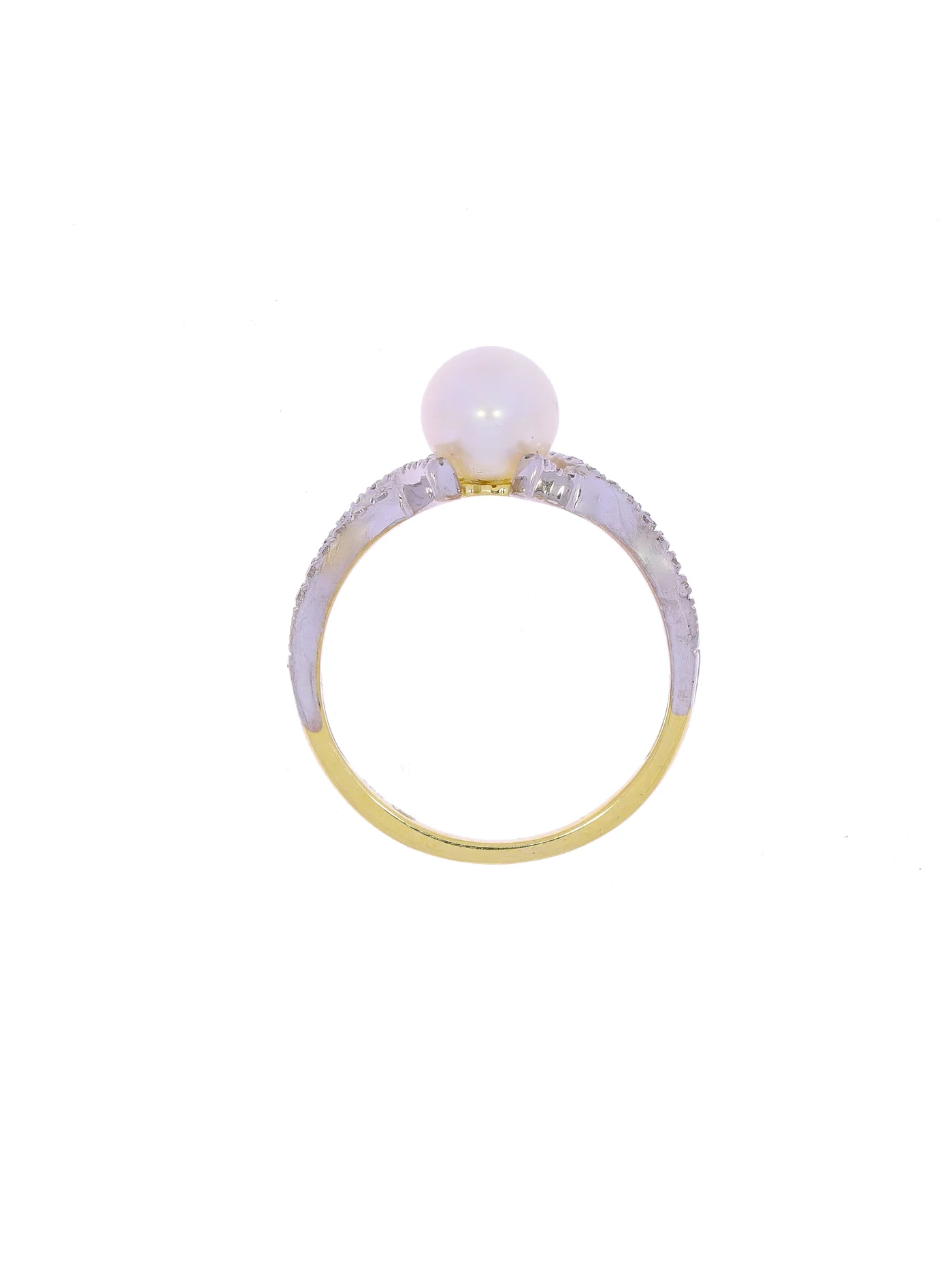 Damenring – CHRIST Bicolor mit Perle und Diamanten