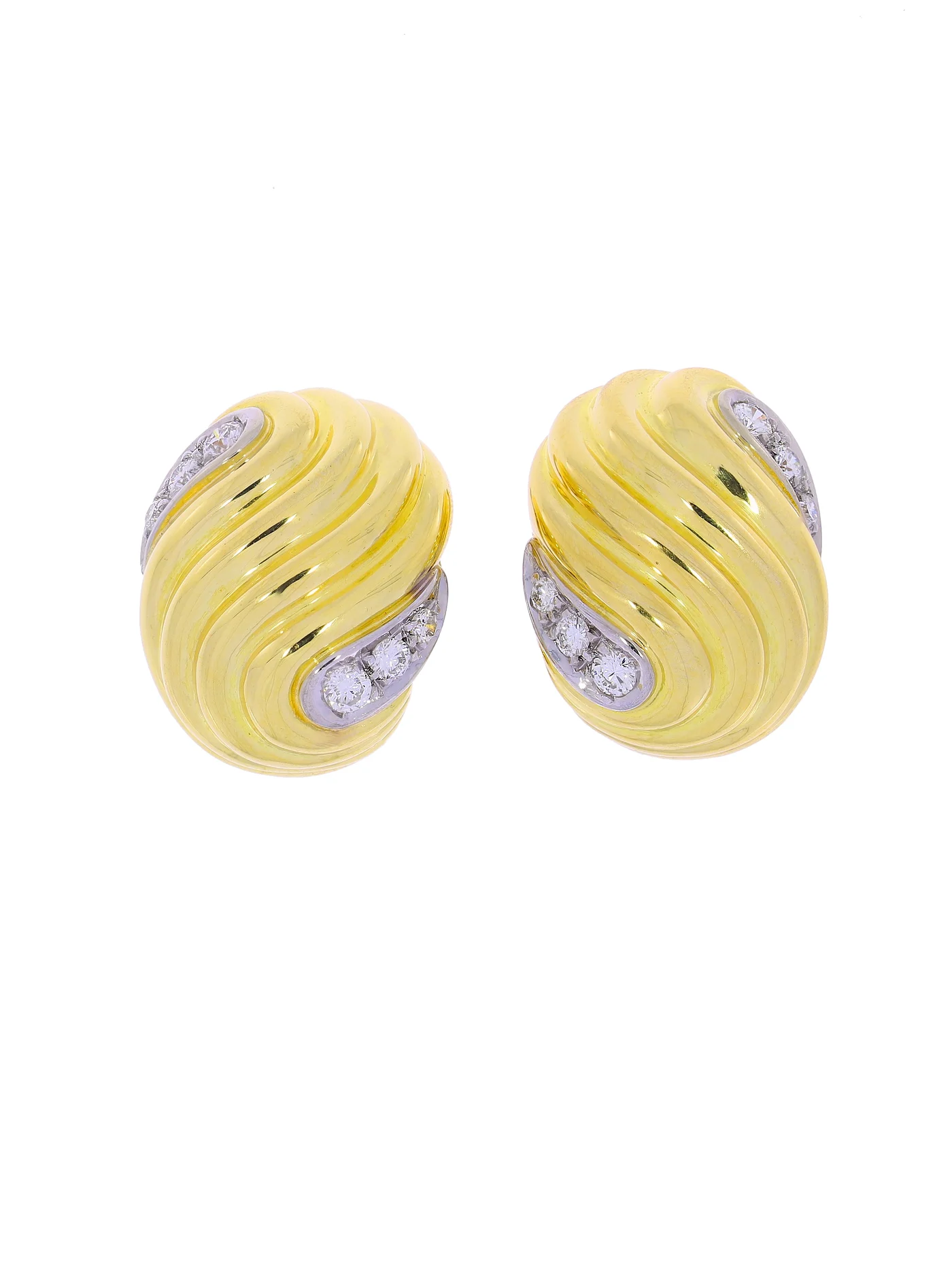 Ohrclips – Bicolor mit Diamanten