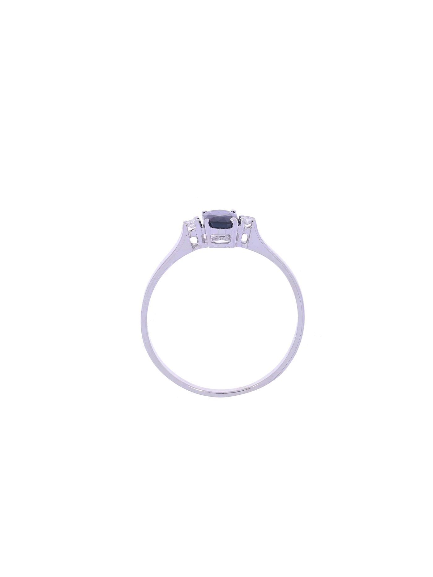 Damenring – Weissgold mit Saphir und Diamanten