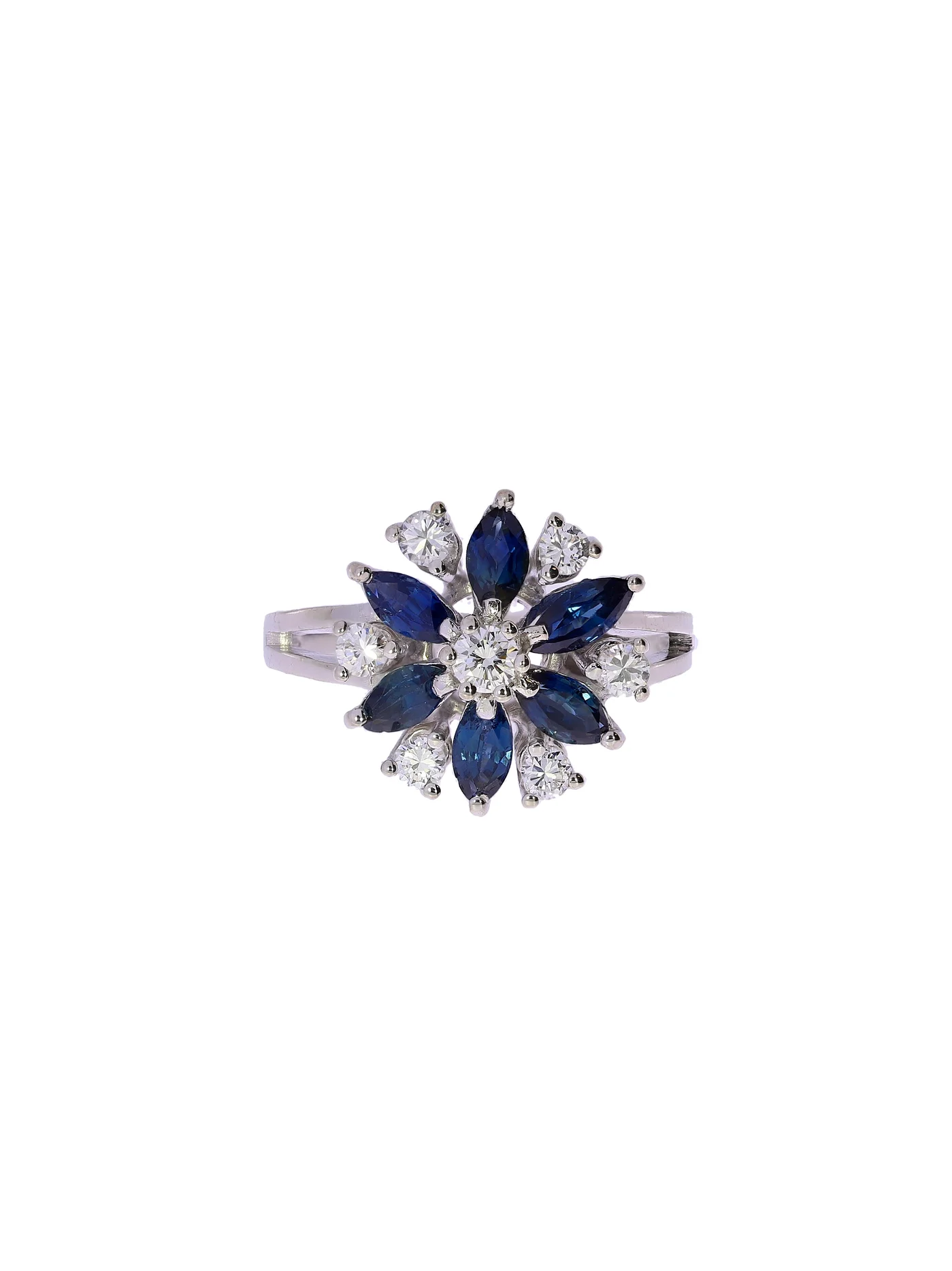 Damenring – AMARA Weissgold mit Saphiren und Diamanten