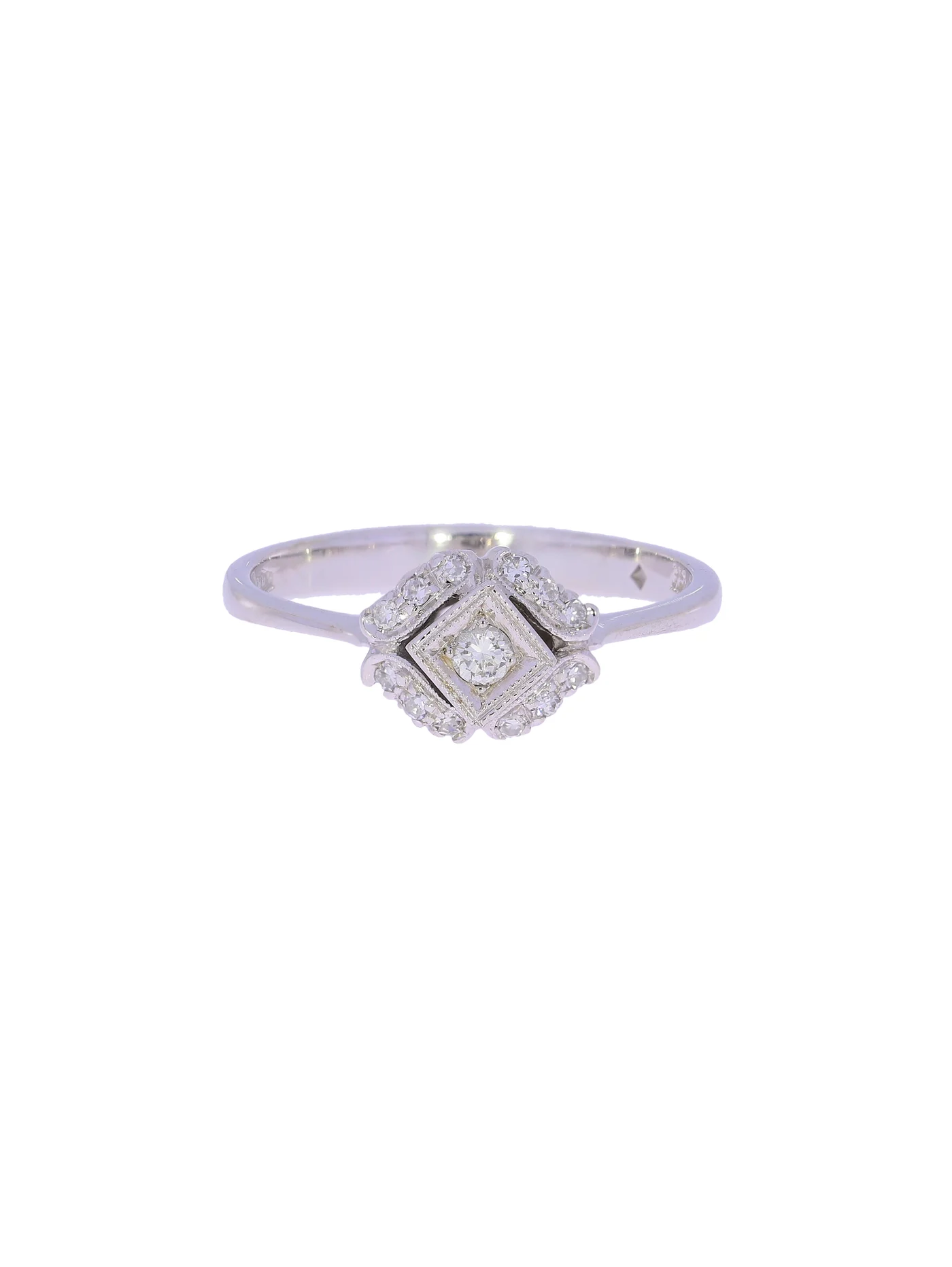 Damenring – Weissgold mit Diamanten