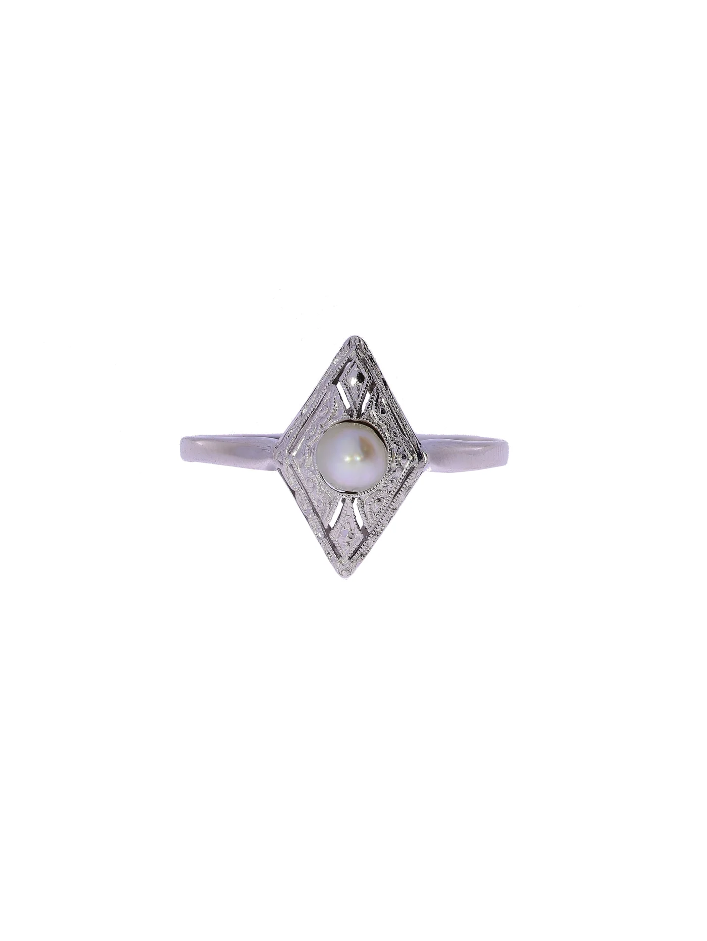 Damenring – Weissgold mit Perle