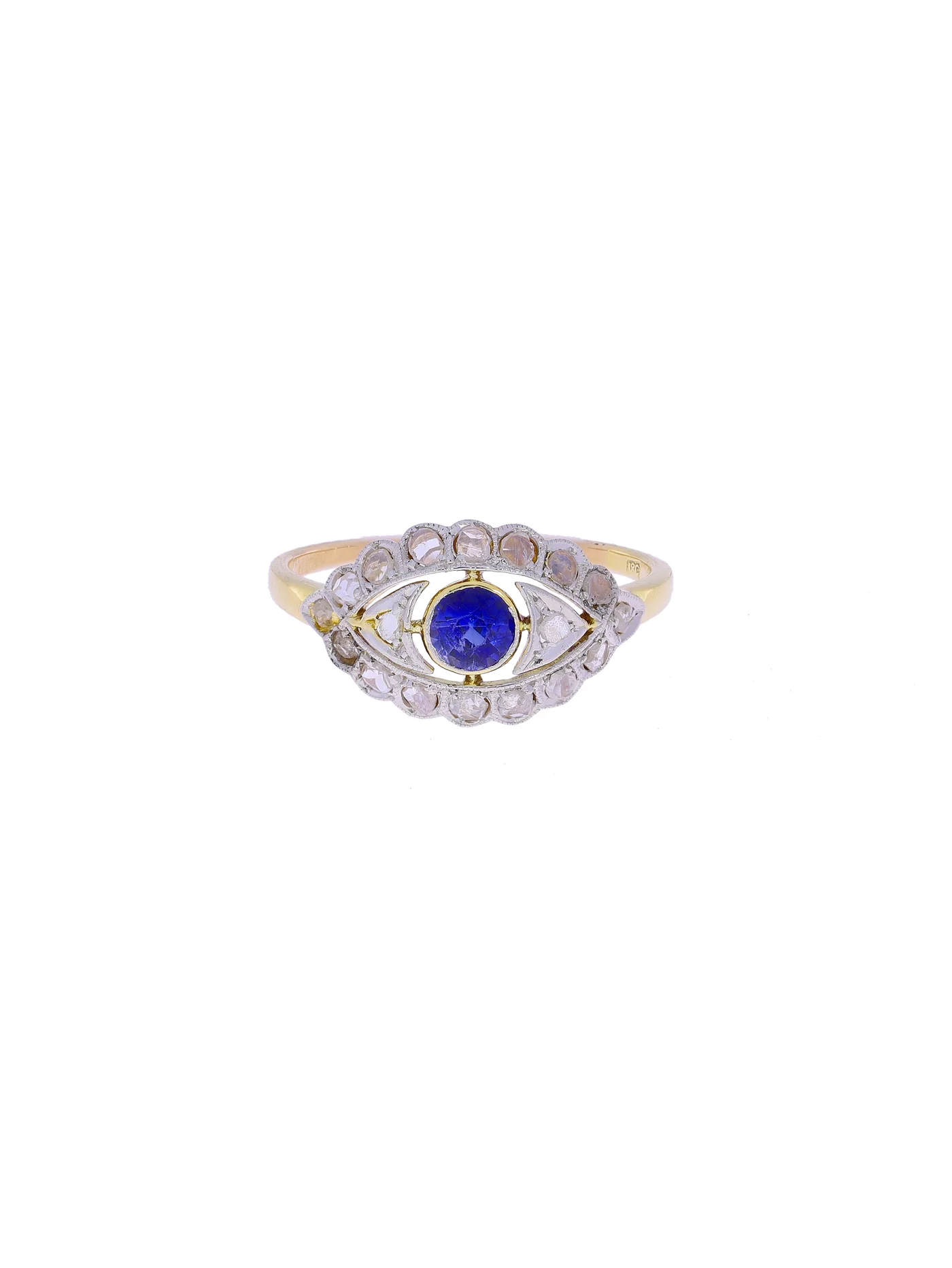 Damenring – Bicolor mit Saphir und Diamanten