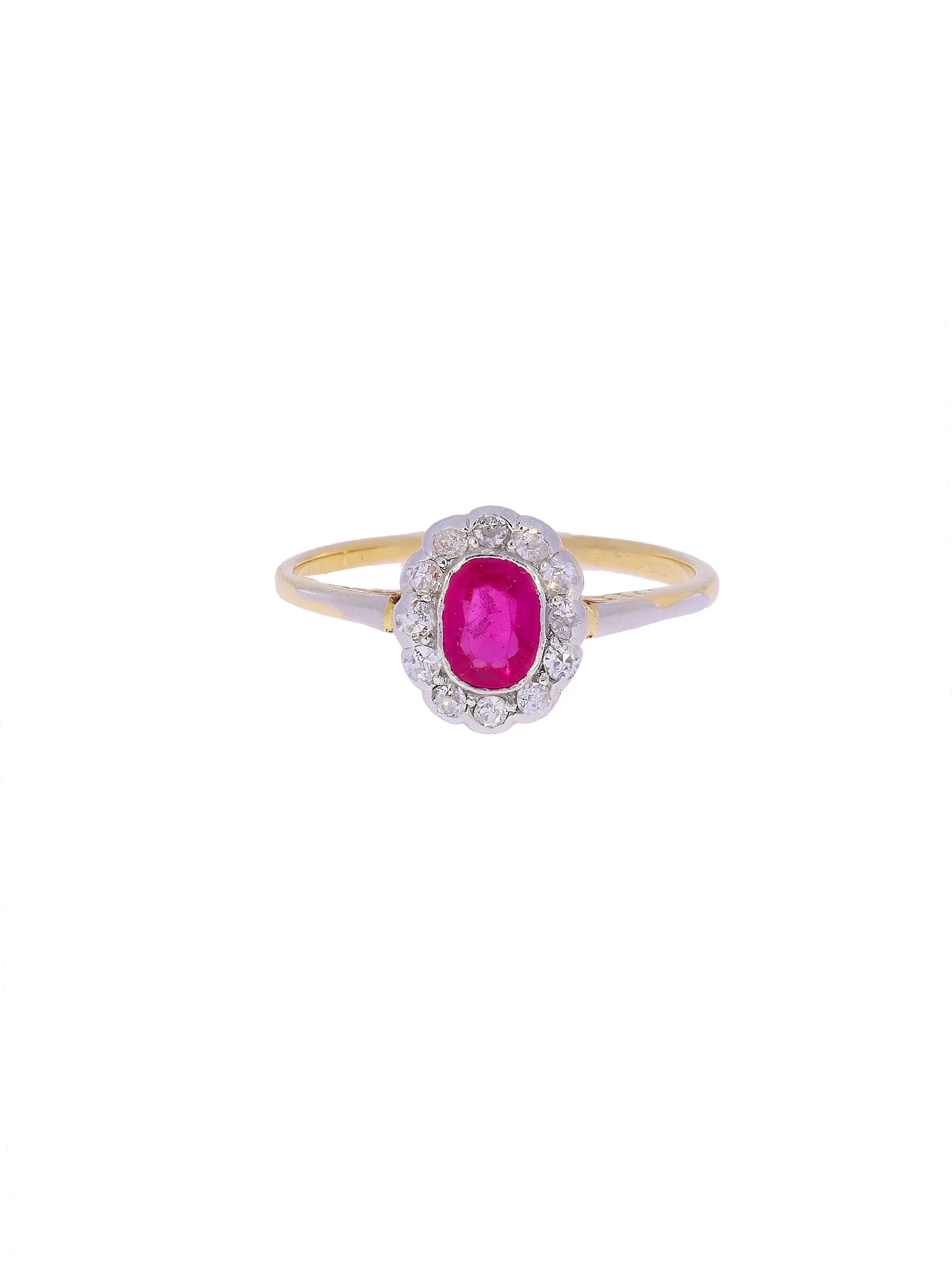 Damenring – Bicolor mit Verneuil Rubin und Diamanten
