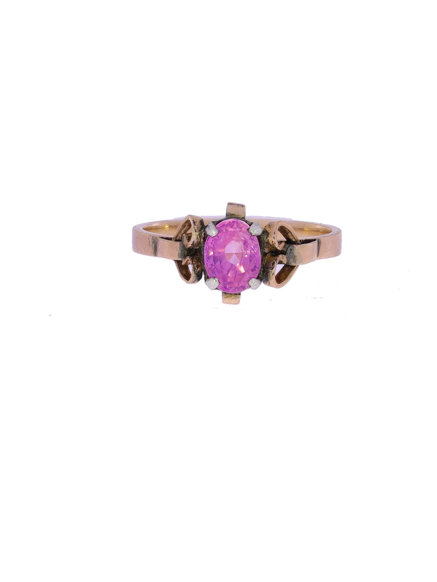 Damenring – Roségold mit fancy Saphir