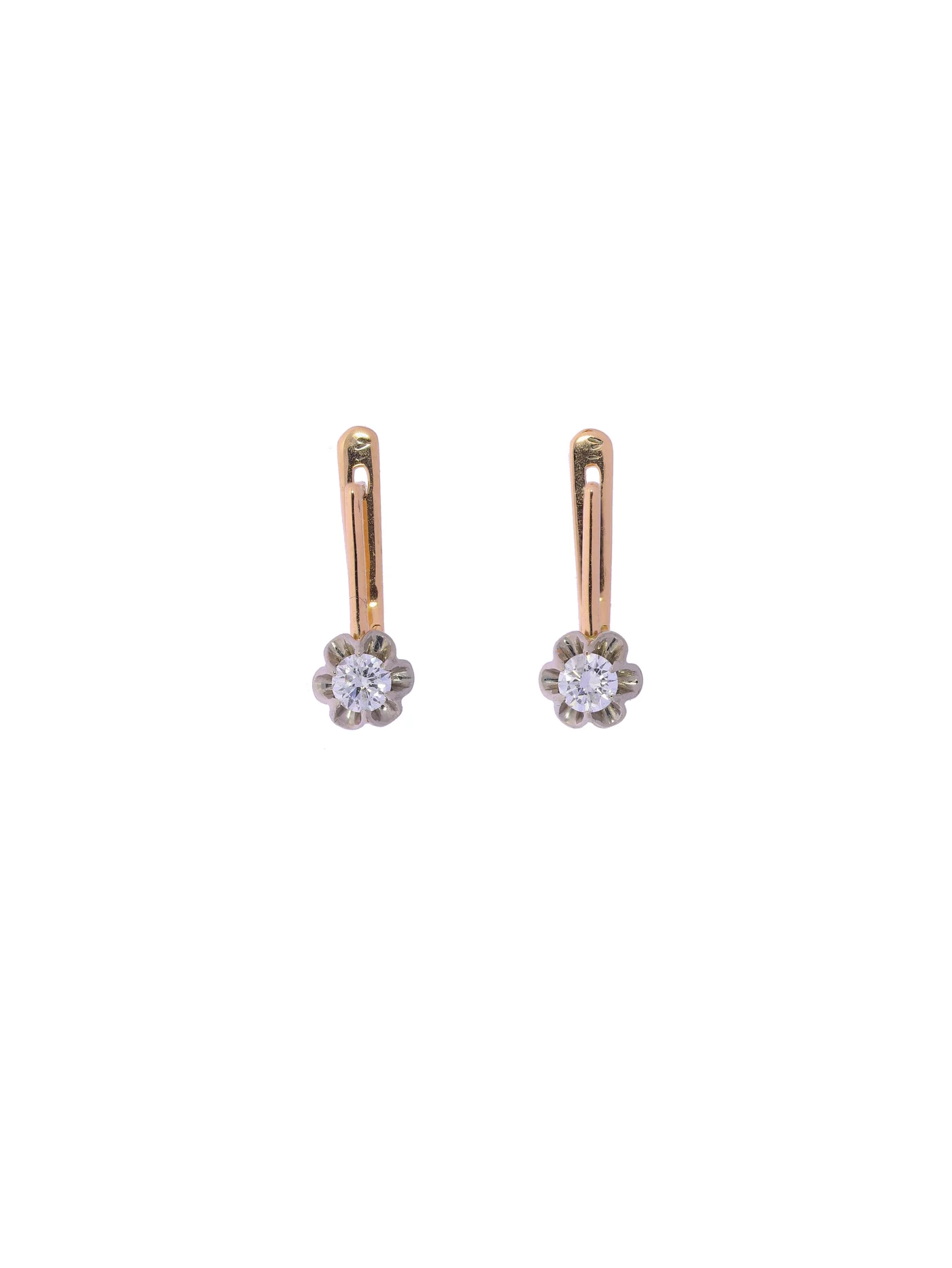 Ohrhänger – Roségold und Platin mit Diamant