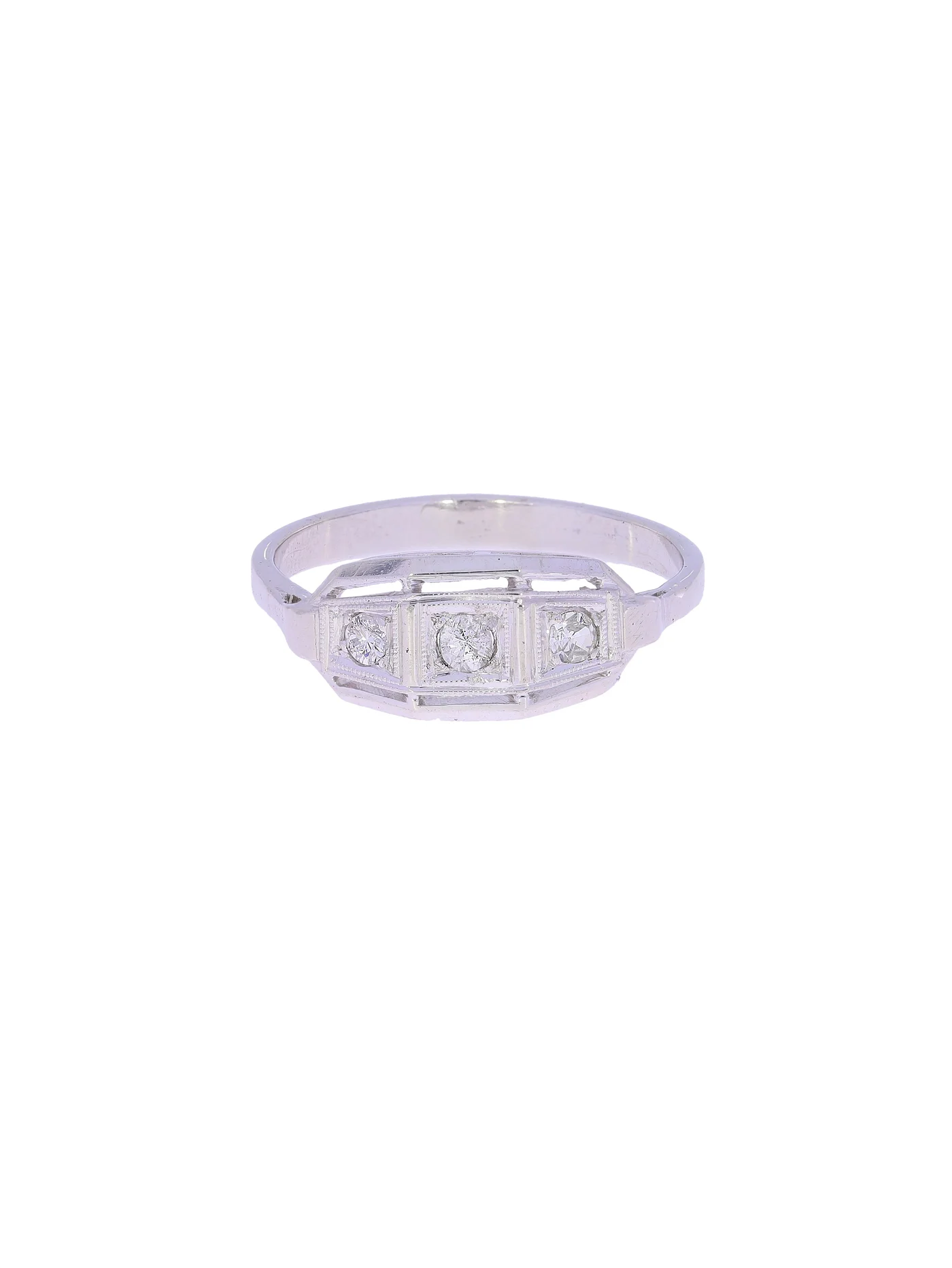 Damenring – Weissgold mit Diamanten