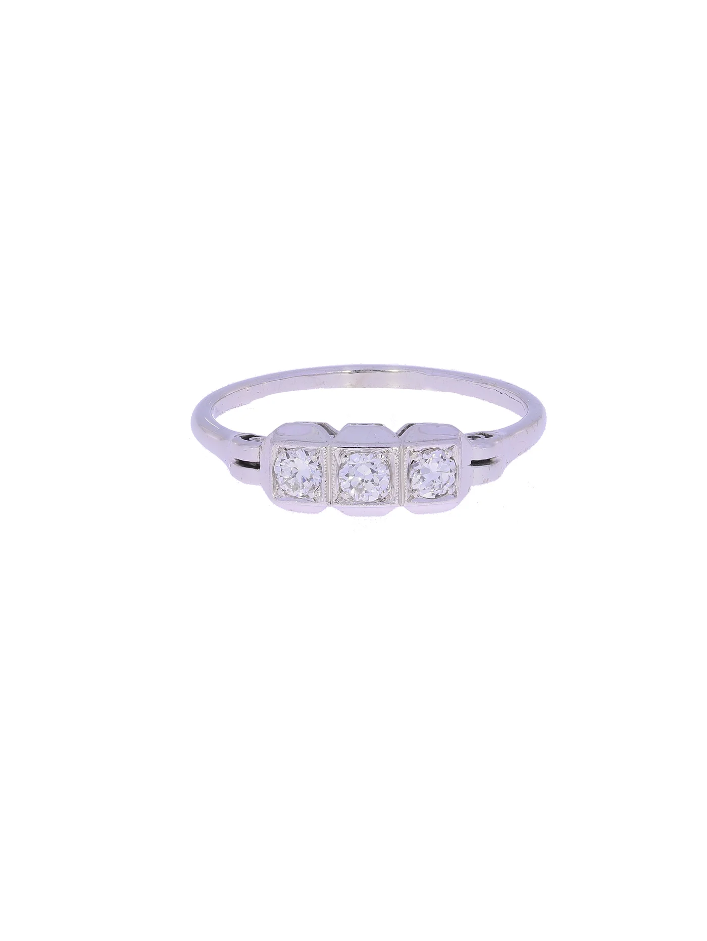 Damenring – Weissgold mit Diamanten