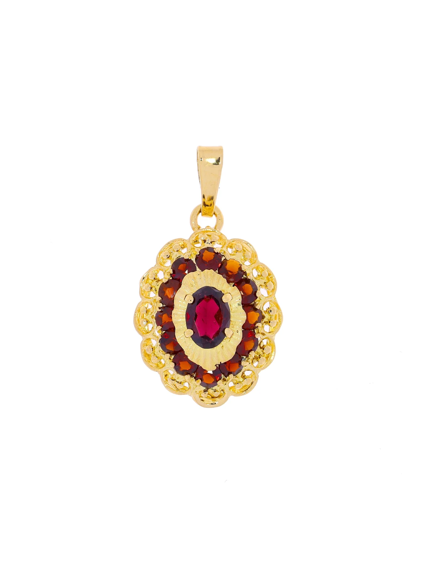 Anhänger – Gelbgold mit Granat