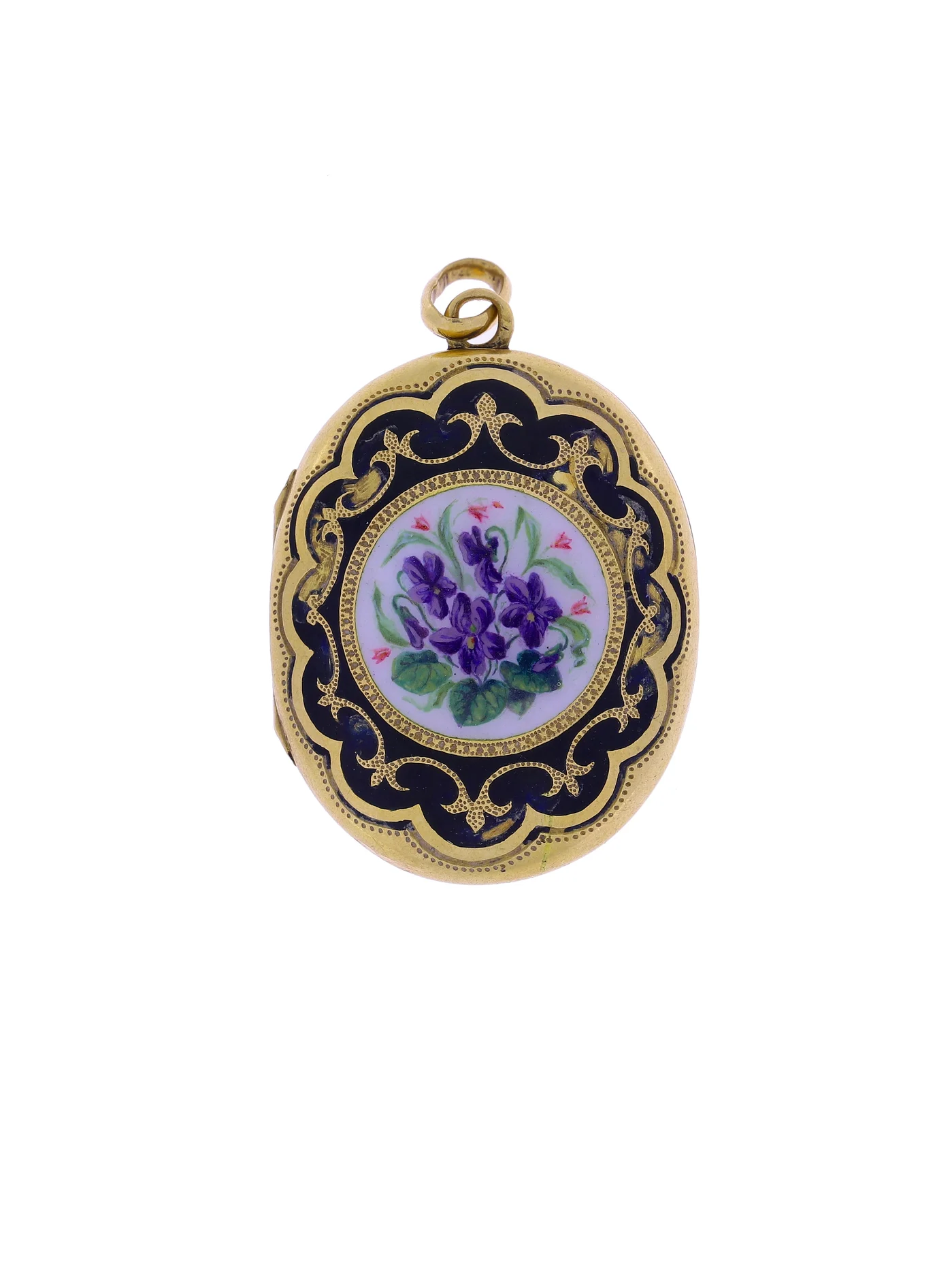 Medaillon-Anhänger – Gelbgold mit Emaille