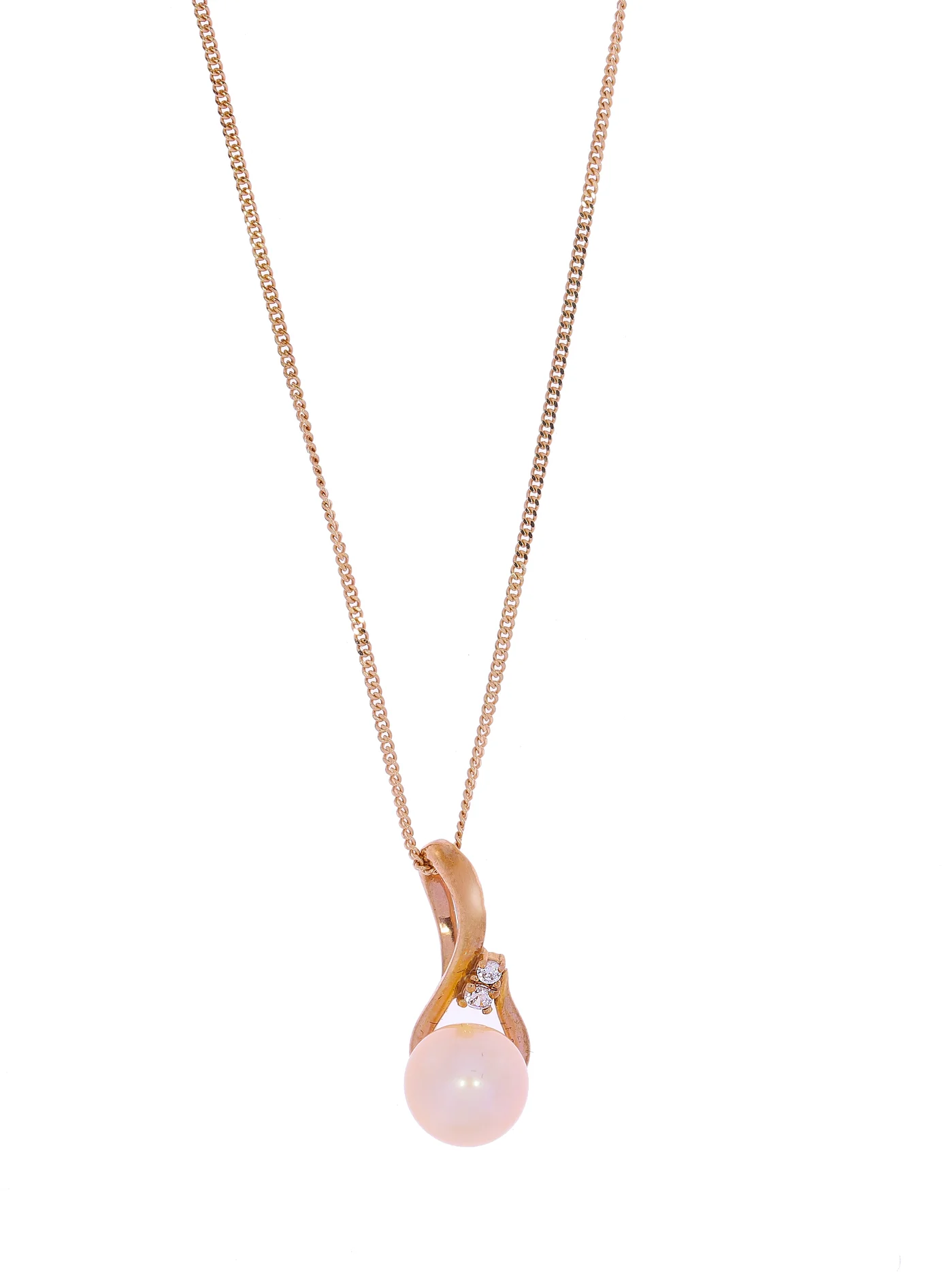 Halskette – Roségold mit Perle und Diamanten