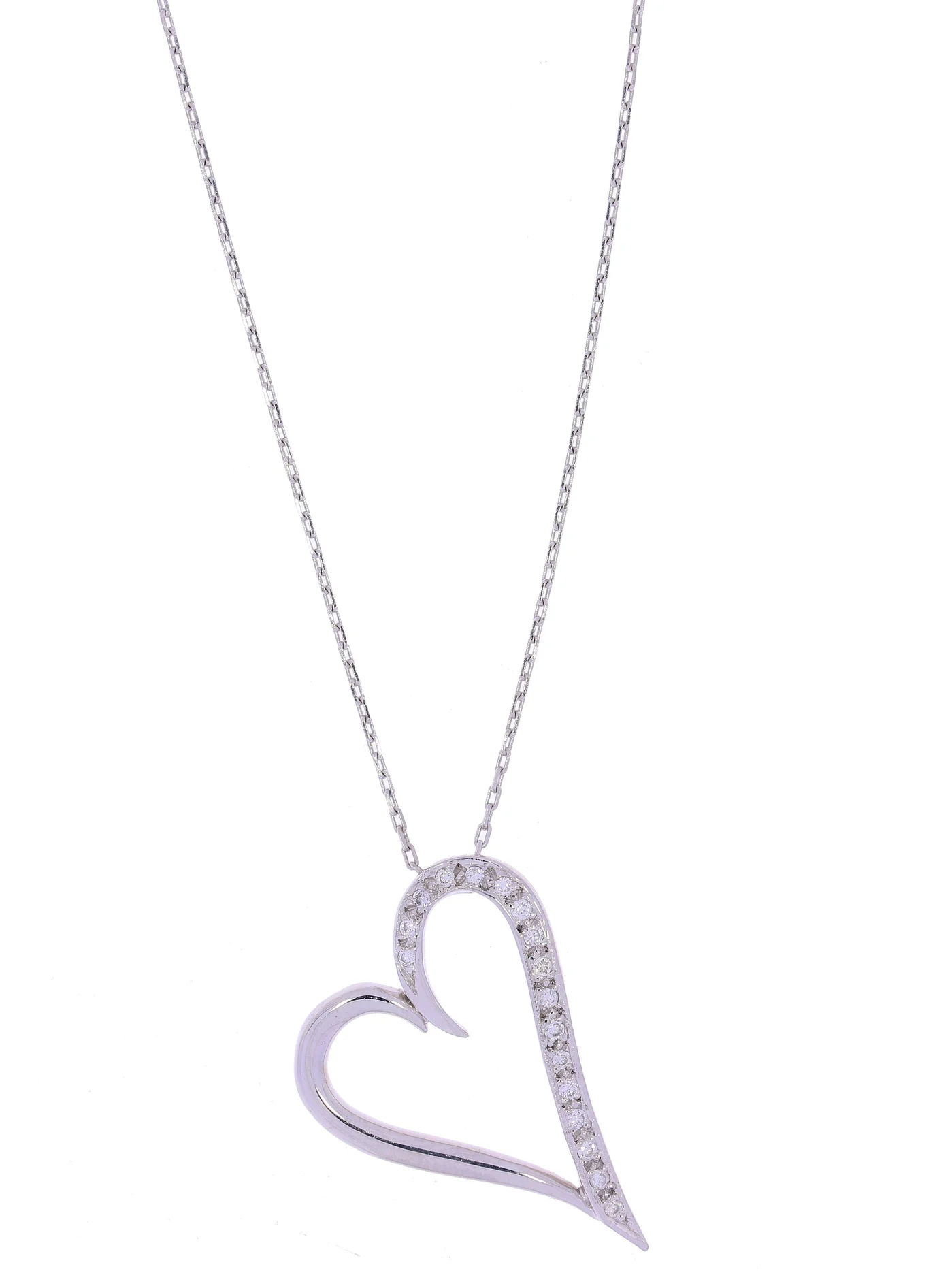 Halskette mit Anhänger – Weissgold mit Diamanten
