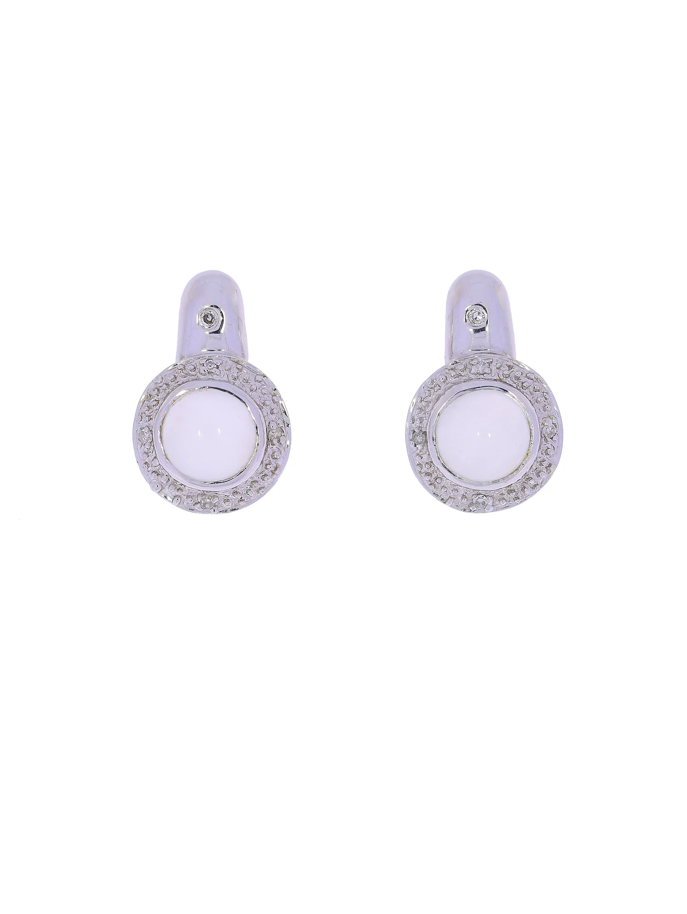 Ohrstecker – Weissgold mit Mondstein und Diamanten