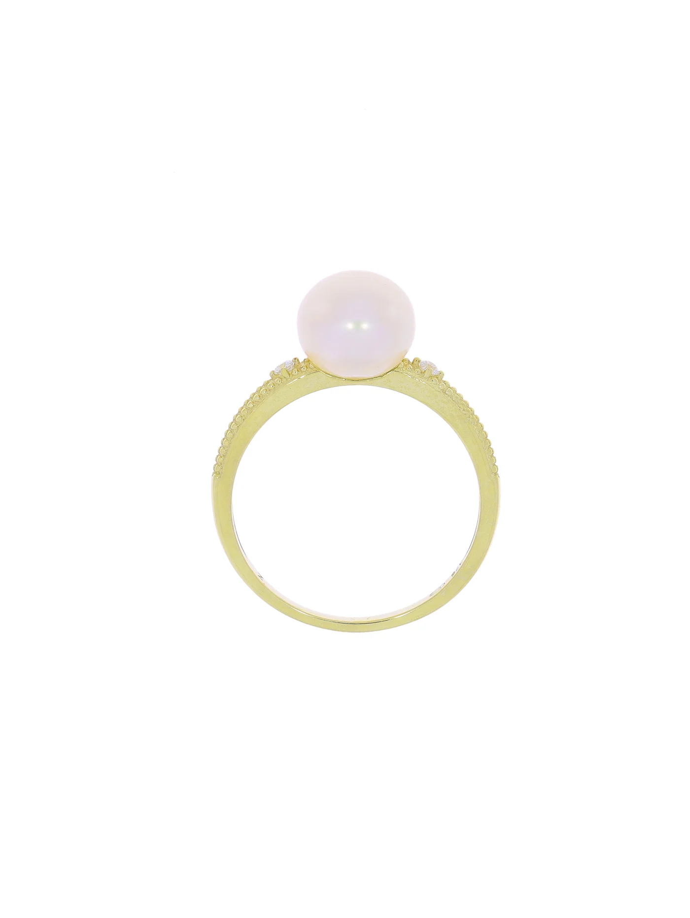 Damenring – Gelbgold mit Perle und Diamanten