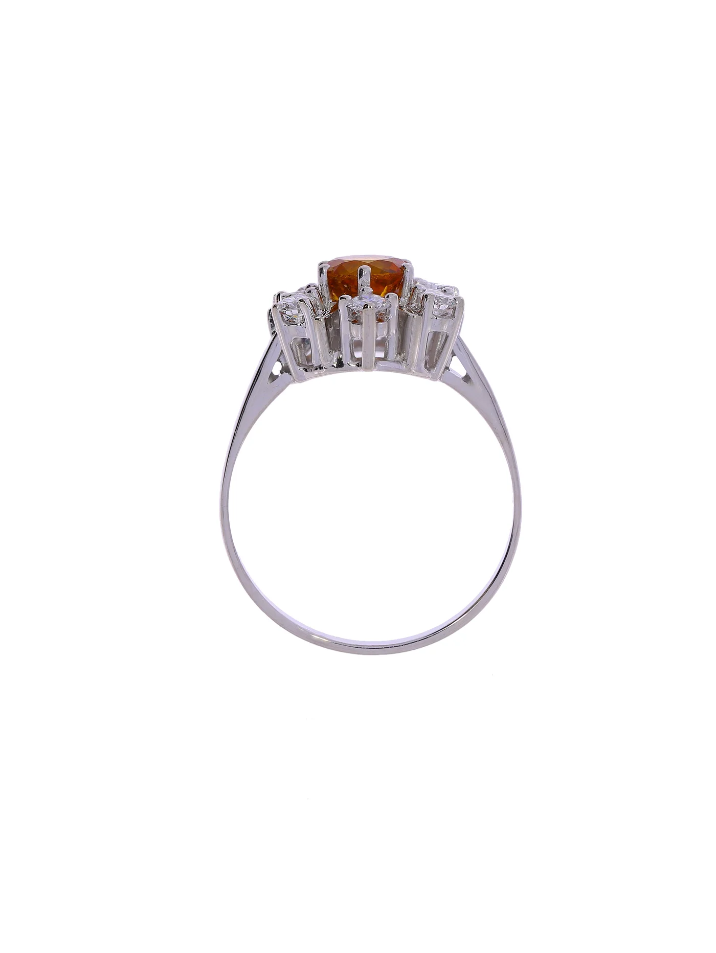 Damenring – Weissgold mit Saphir und Diamanten